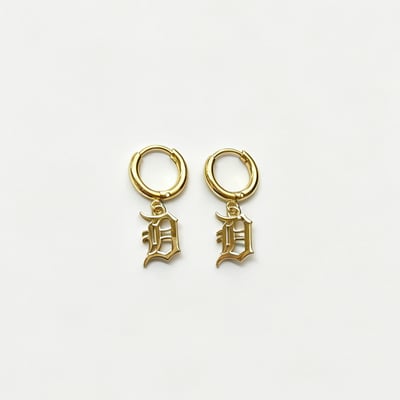 Detroit Tigers LUV AJ  Logo Charm Huggie Earrings 
