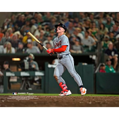 Max Clark Detroit Tigers Unsigned Fanatics Authentic MLB Debut Batting Photograph