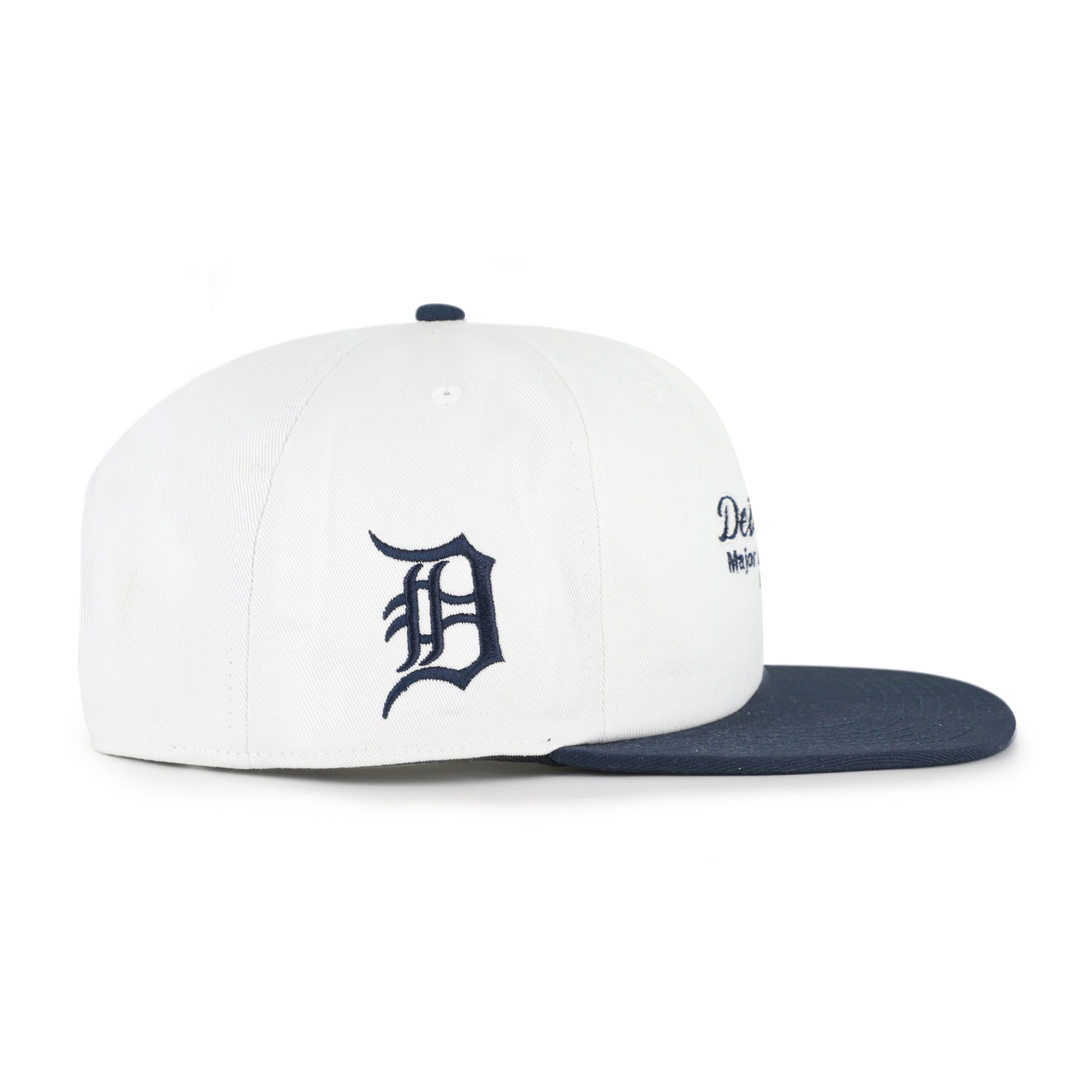 Men's '47 White/Navy Detroit Tigers Script Stack Relaxed Captain Snapback