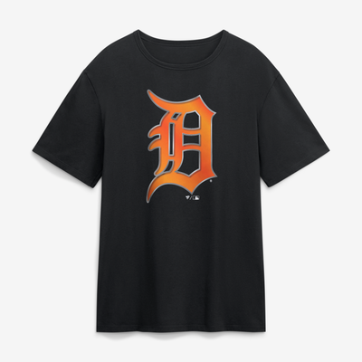 Detroit Tigers  Metallic Mascot T-Shirt - Black