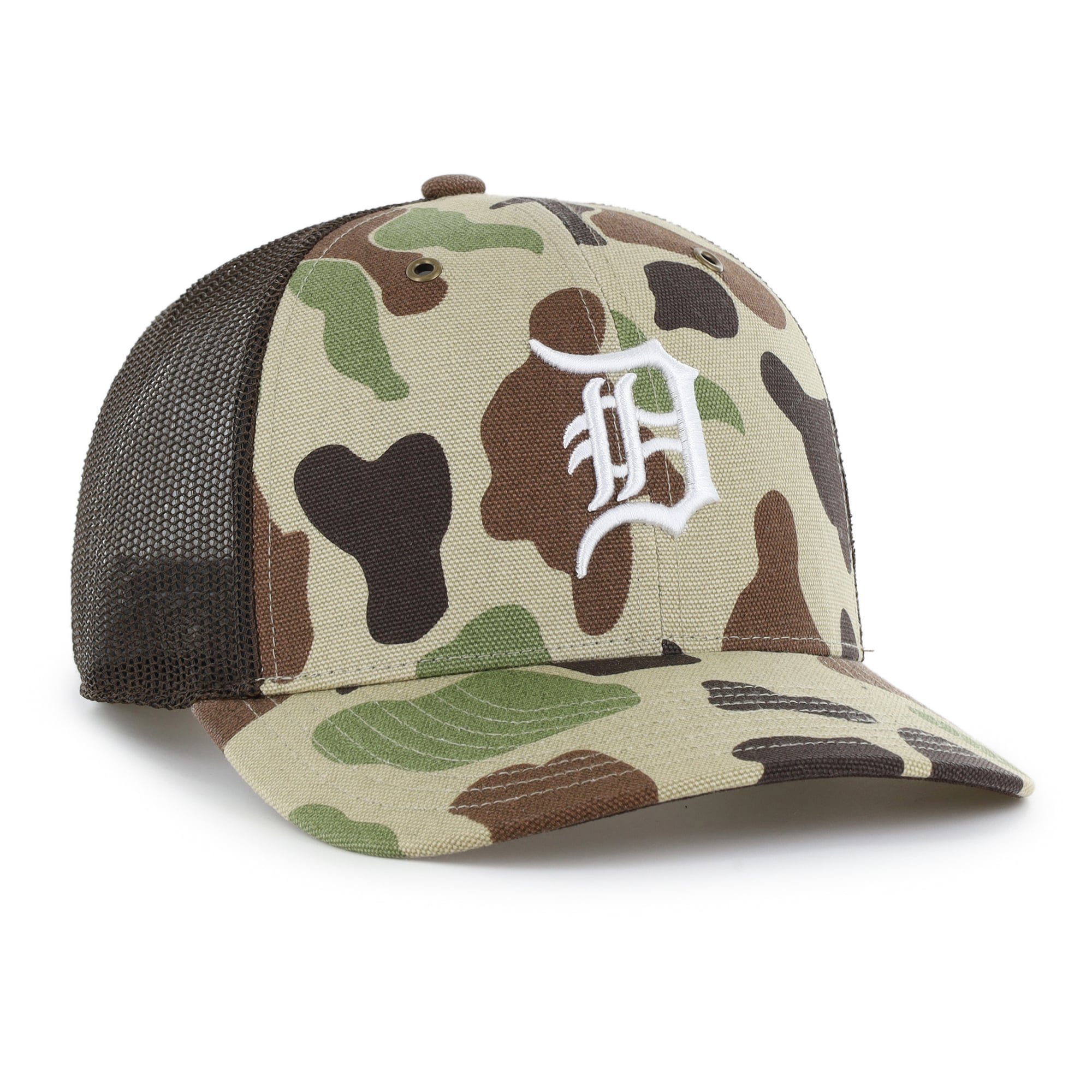 Casquette trucker ajustable Carhartt x '47 Camo Detroit Tigers Duck pour homme