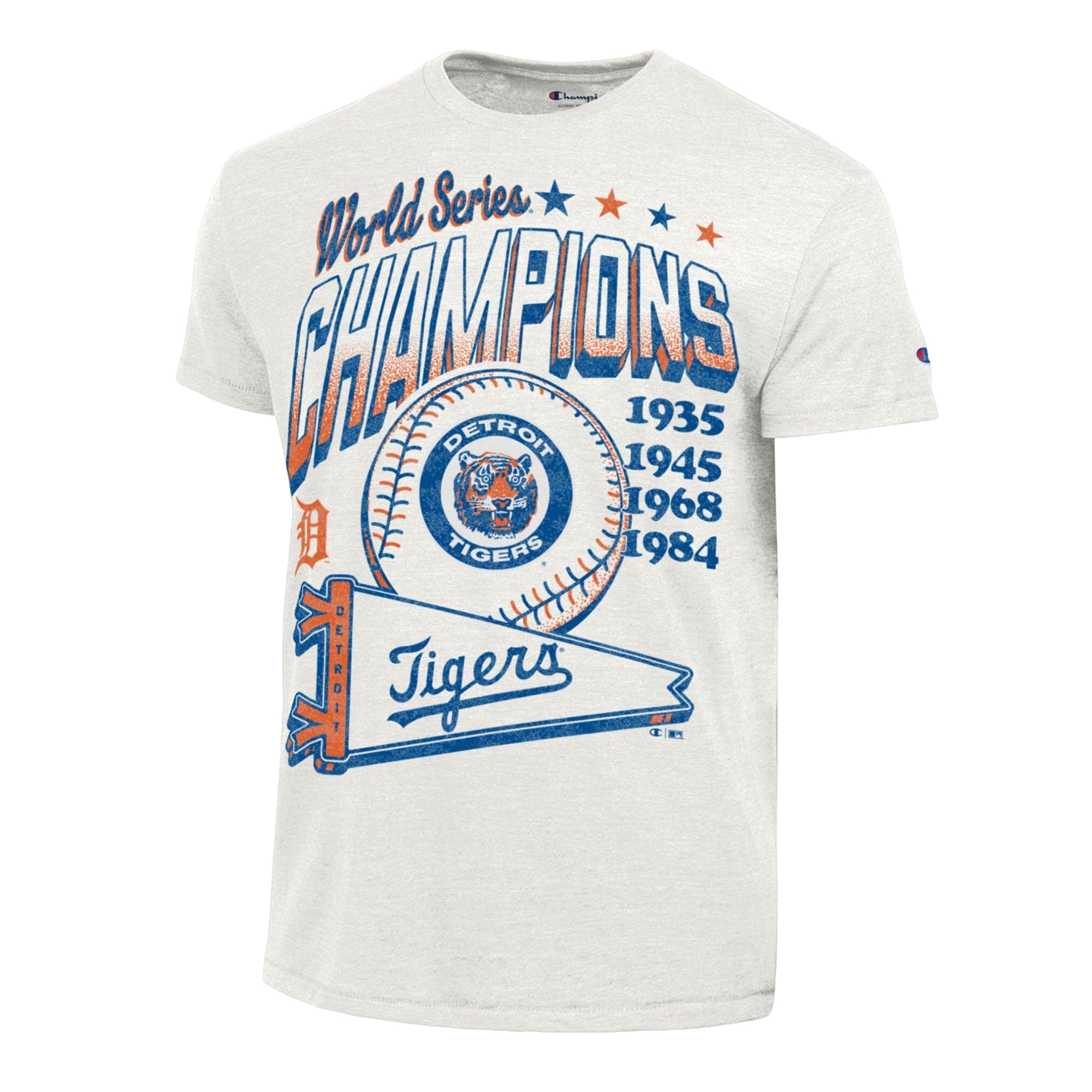 Men's Champion Cream Detroit Tigers Winning Tradition Cooperstown Collection Tri-Blend T-Shirt