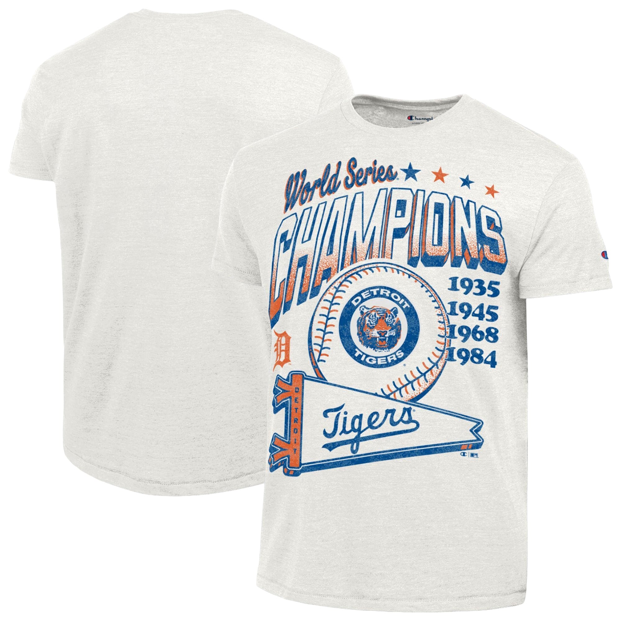 Men's Champion Cream Detroit Tigers Winning Tradition Cooperstown Collection Tri-Blend T-Shirt