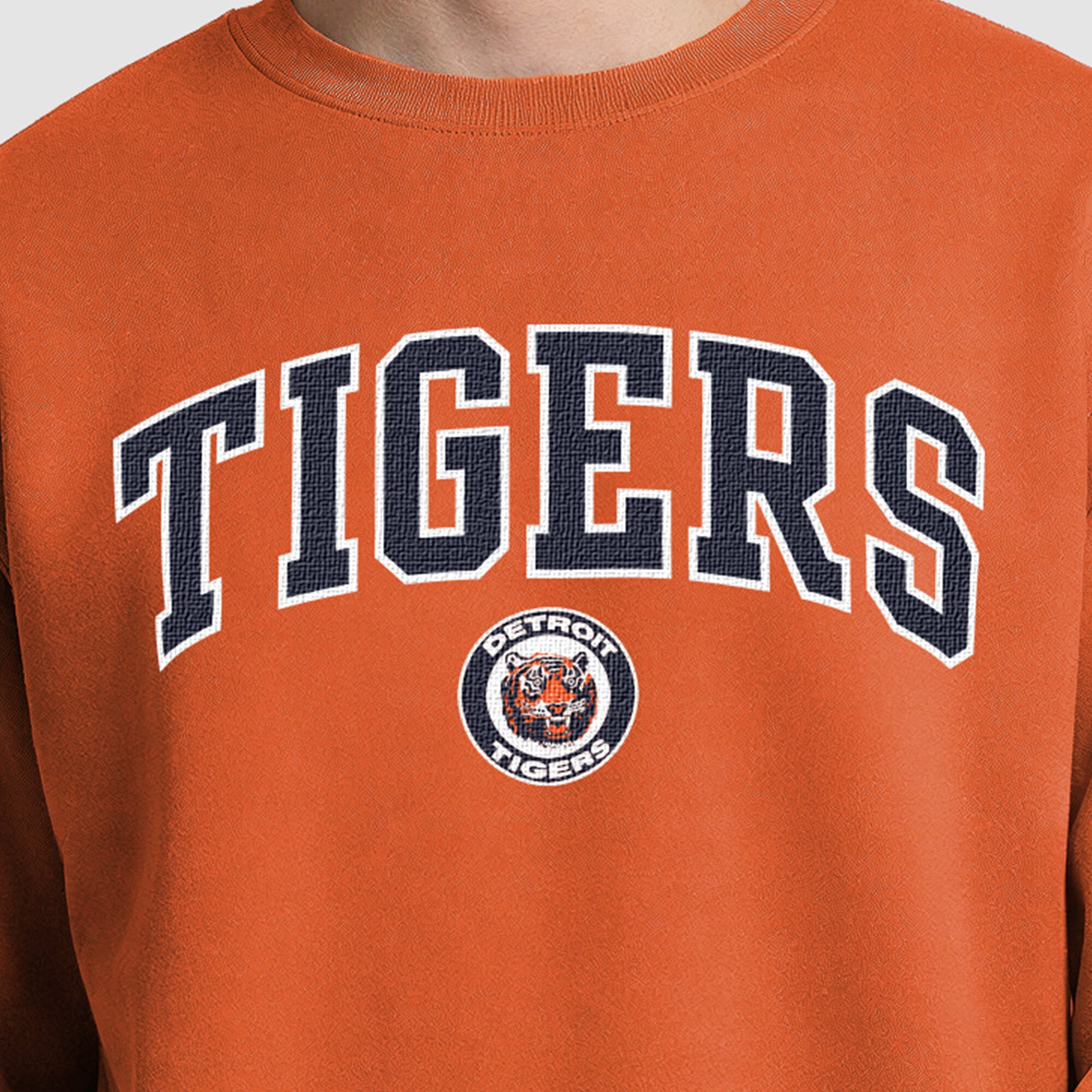 Sweat-shirt polaire Champion orange Detroit Tigers pour homme
