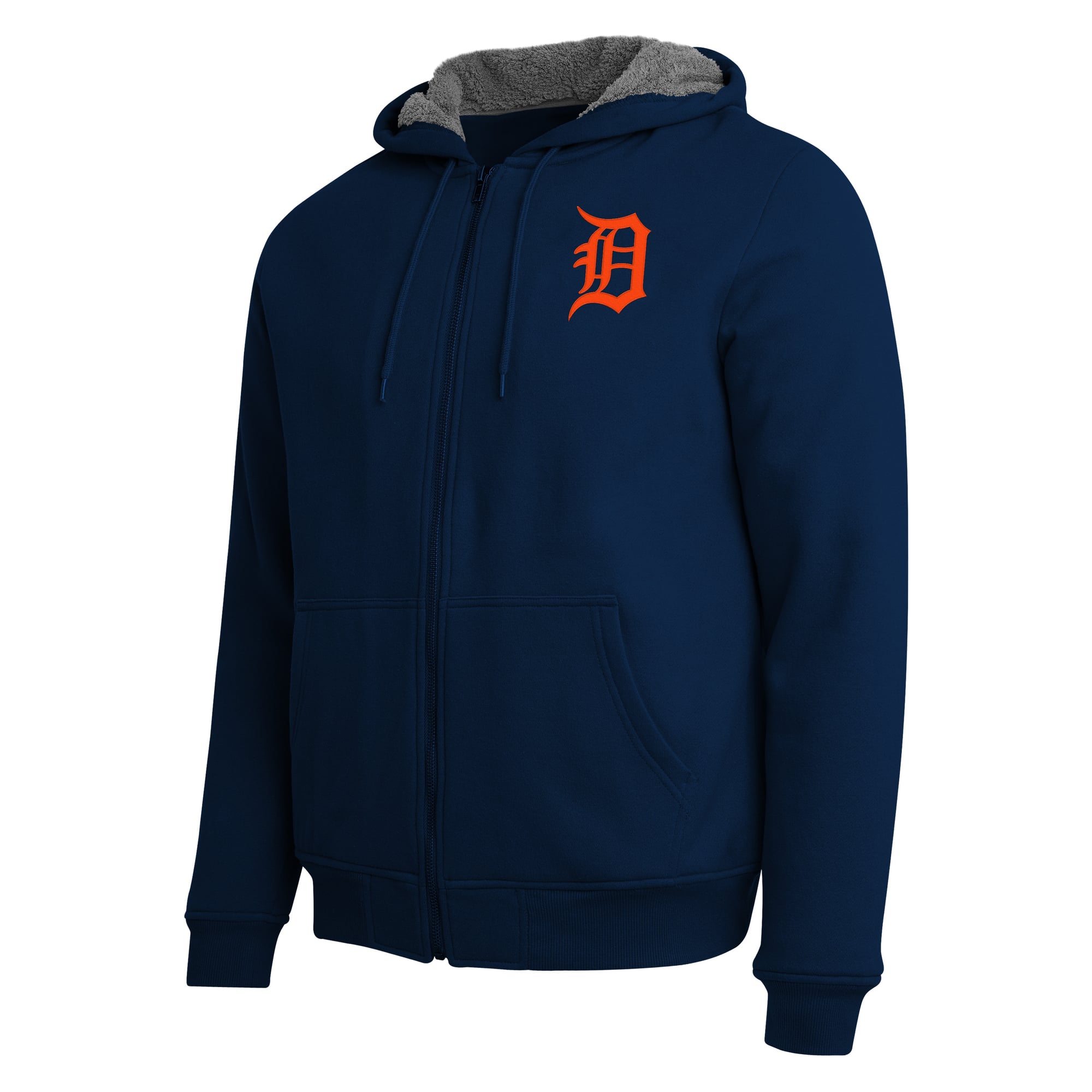 Men's Darius Rucker Collection by Fanatics Navy/Gray Detroit Tigers Sherpa Lined Full-Zip Sweatshirt