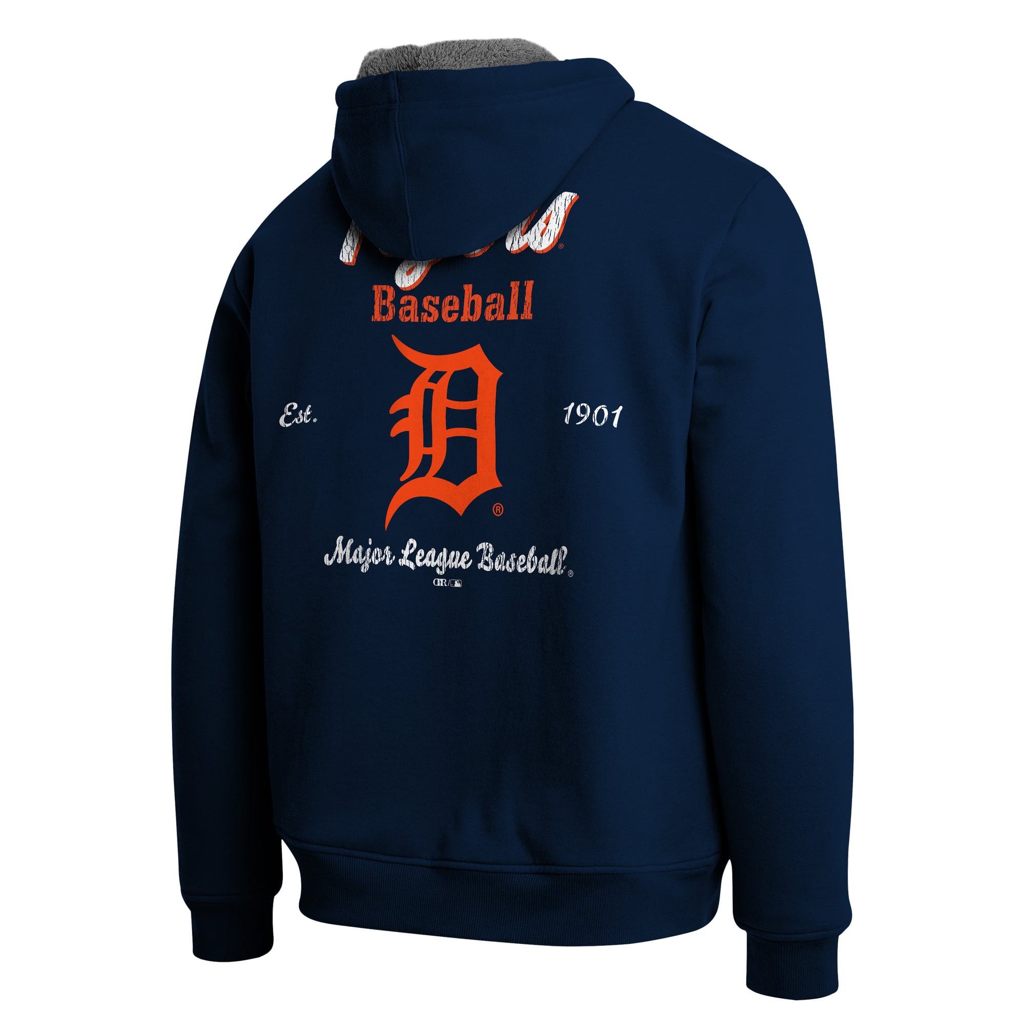 Men's Darius Rucker Collection by Fanatics Navy/Gray Detroit Tigers Sherpa Lined Full-Zip Sweatshirt