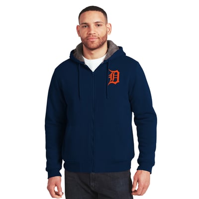 Detroit Tigers Darius Rucker Collection by Fanatics Sherpa Lined Full-Zip Sweatshirt - Navy/Gray