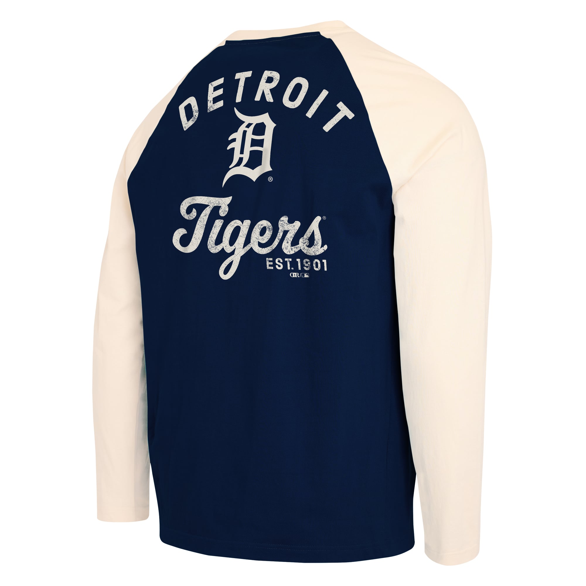 Men's Darius Rucker Collection by Fanatics Navy/White Detroit Tigers Henley Long Sleeve T-Shirt