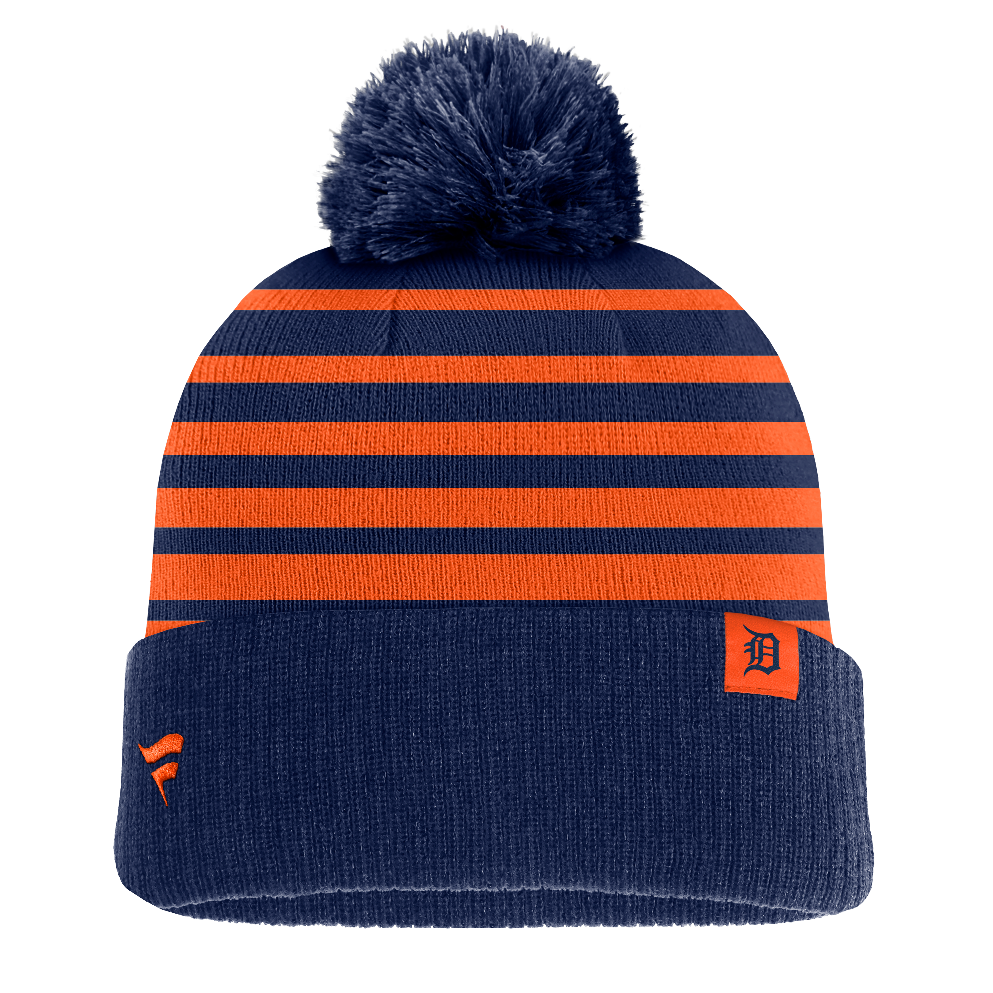 Bonnet à pompon dégradé bleu marine Detroit Tigers pour homme, de la marque Fanatics.