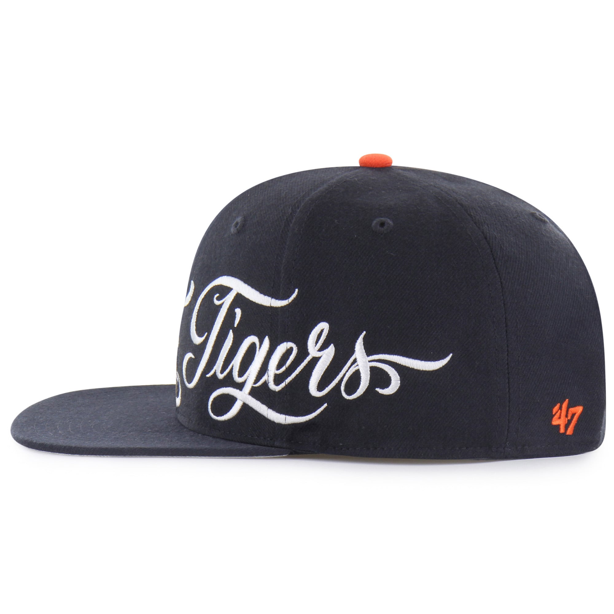 Men's Mister Cartoon x '47 Navy Detroit Tigers Wrap Script Captain Snapback Hat