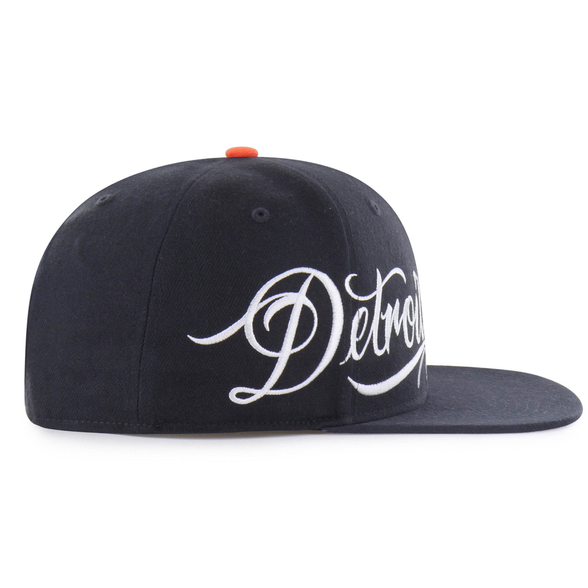 Men's Mister Cartoon x '47 Navy Detroit Tigers Wrap Script Captain Snapback Hat
