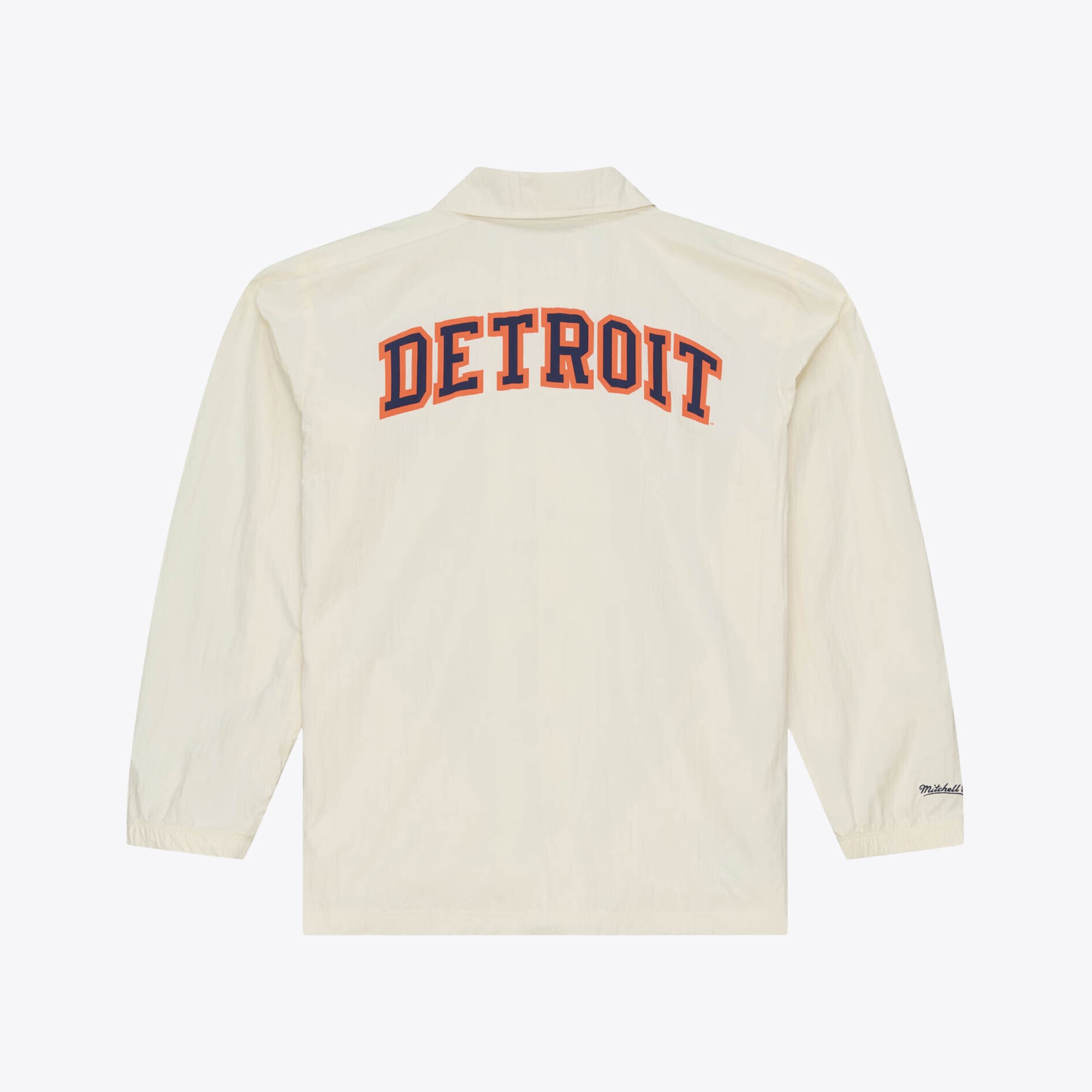 Men's Mitchell & Ness  Cream Detroit Tigers Cooperstown Collection Retro Roots Coaches Jacket