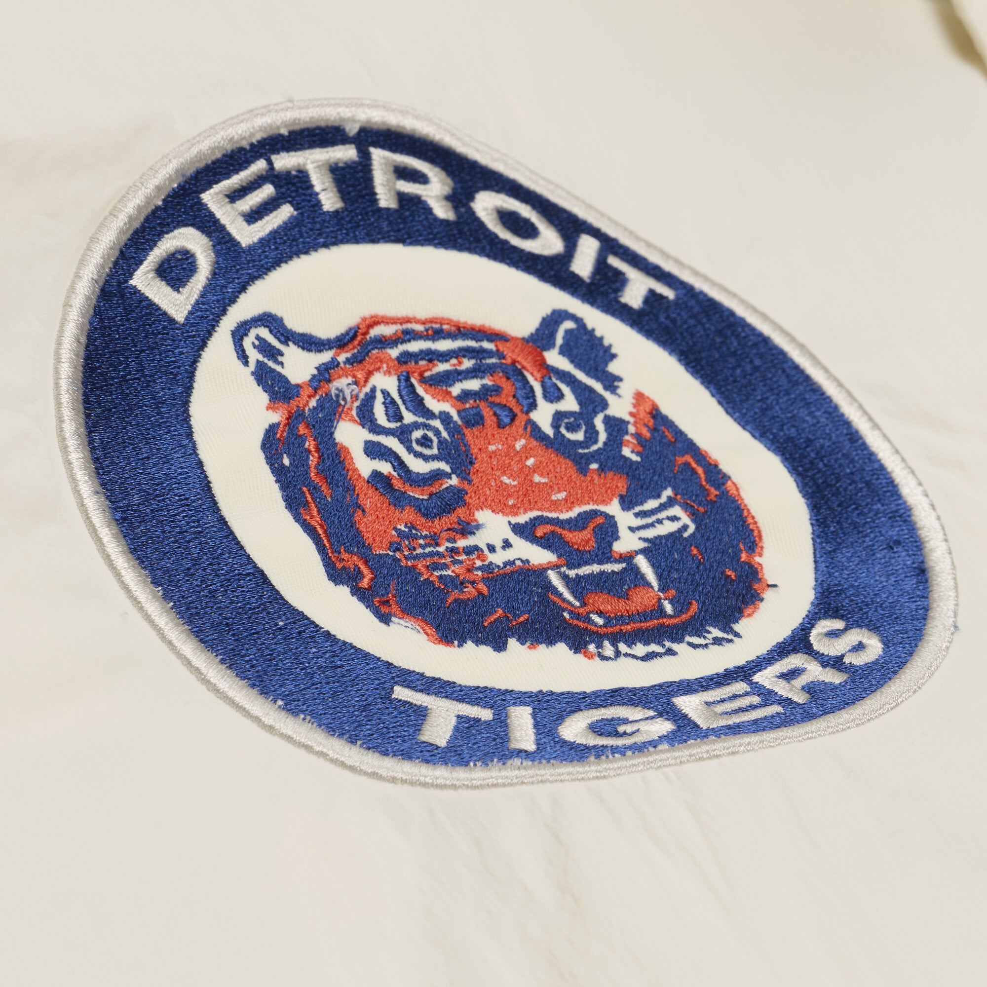 Men's Mitchell & Ness  Cream Detroit Tigers Cooperstown Collection Retro Roots Coaches Jacket
