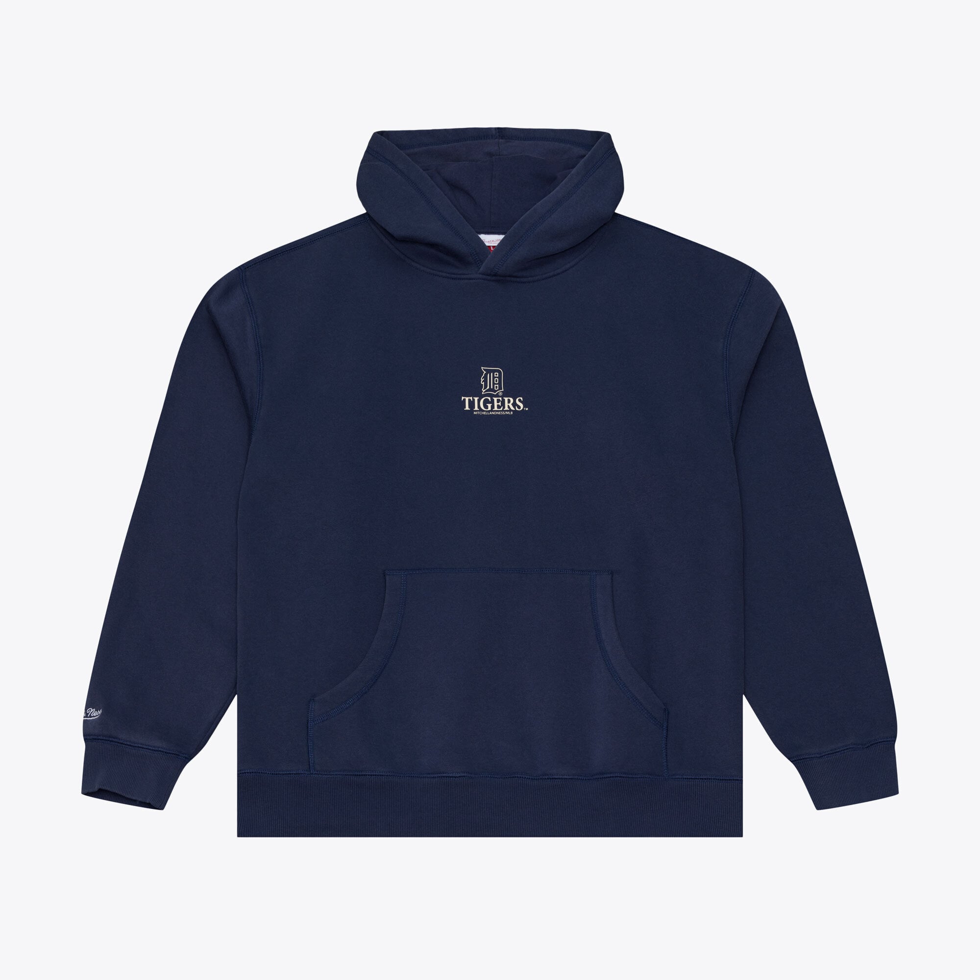 Sweat à capuche en polaire Mitchell & Ness bleu marine Detroit Tigers Core Essentials pour homme
