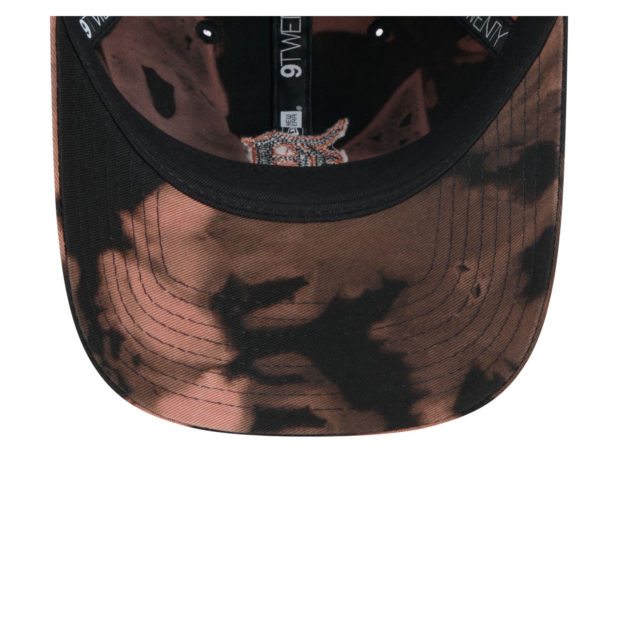 Men's New Era Black Detroit Tigers Bleach Wash 9TWENTY Adjustable Hat