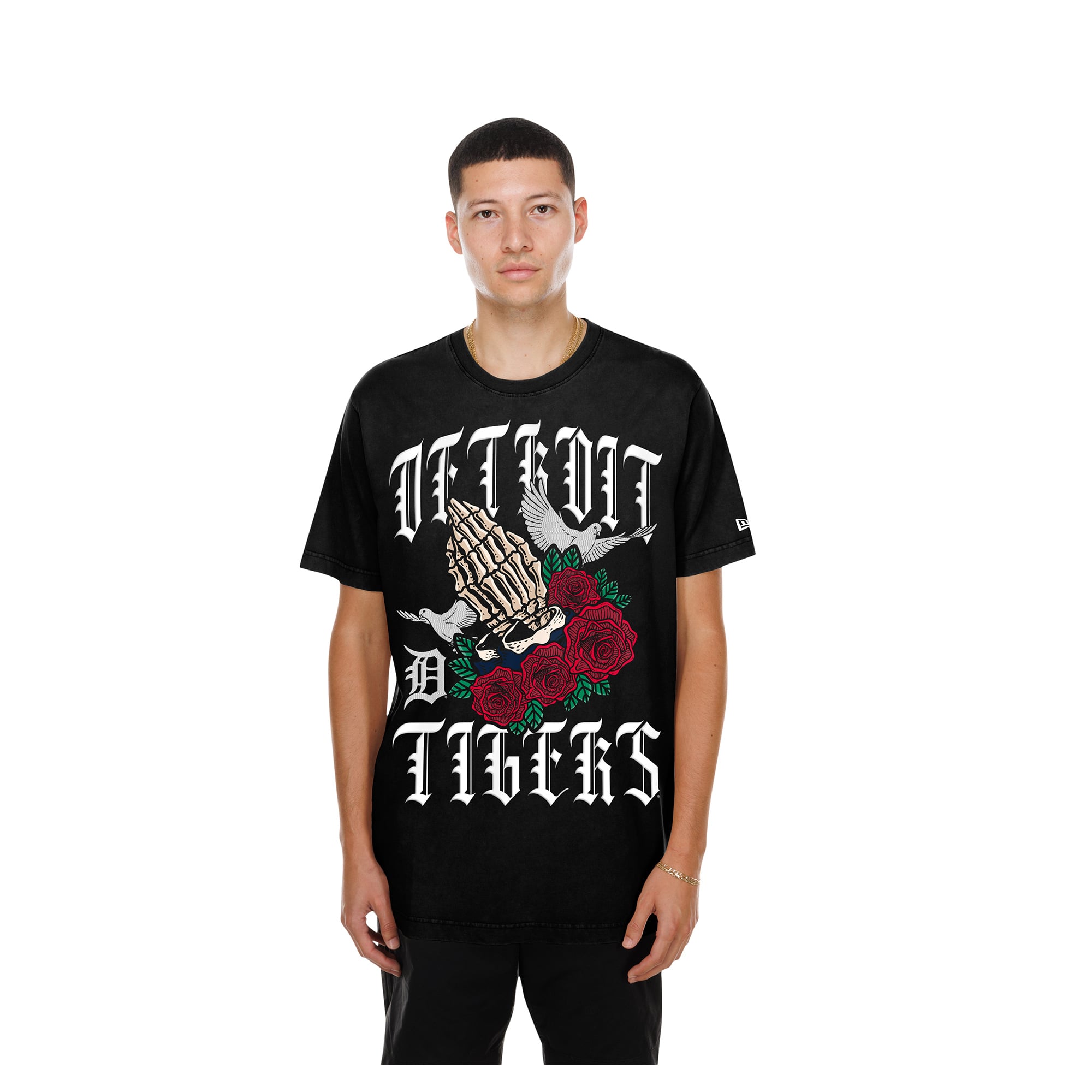 Men's New Era Black Detroit Tigers Lifestyle Blessed Aesthetic T-Shirt
