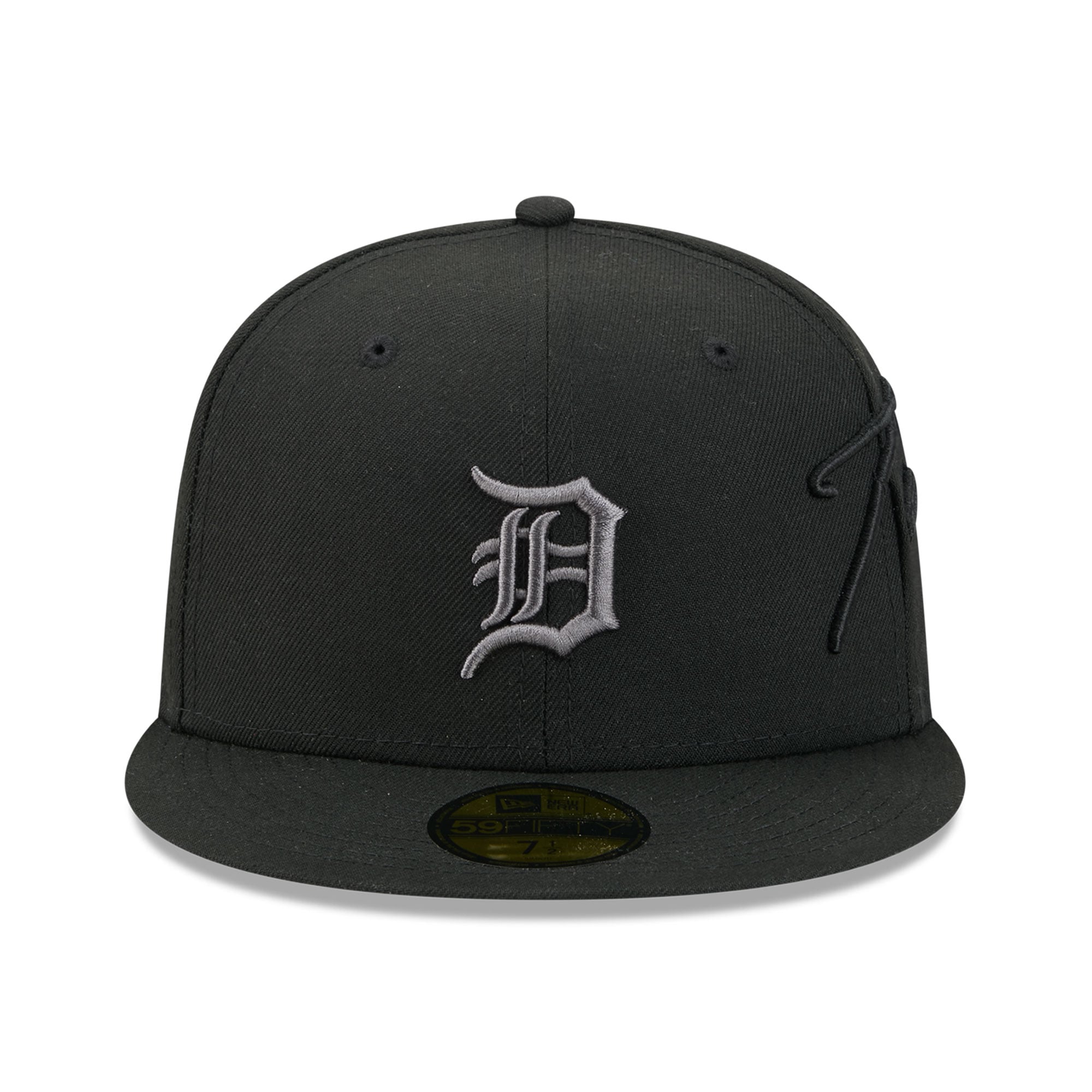Men's New Era Black Detroit Tigers Side Script 59FIFTY Fitted Hat