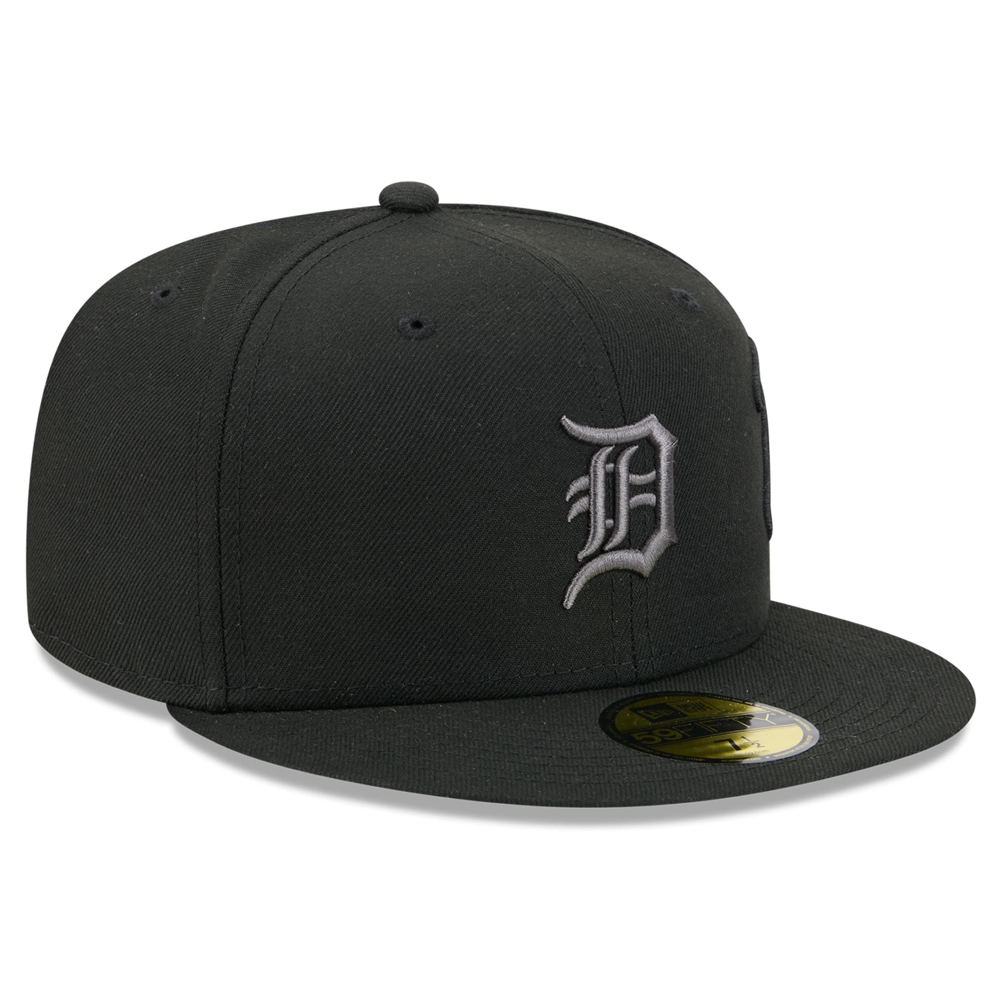 Men's New Era Black Detroit Tigers Side Script 59FIFTY Fitted Hat