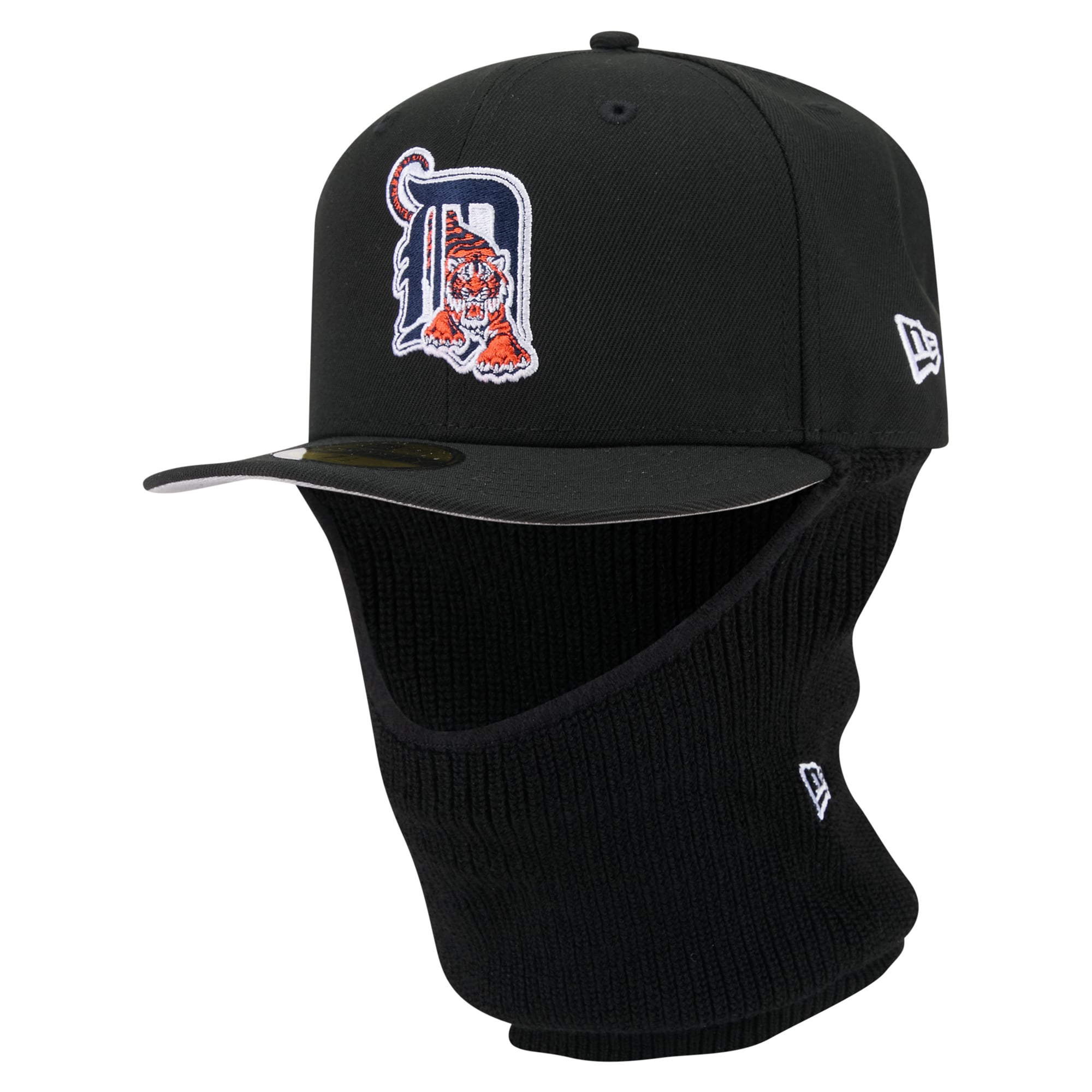 Men's New Era  Black Detroit Tigers Ski Mask 59FIFTY Fitted Hat