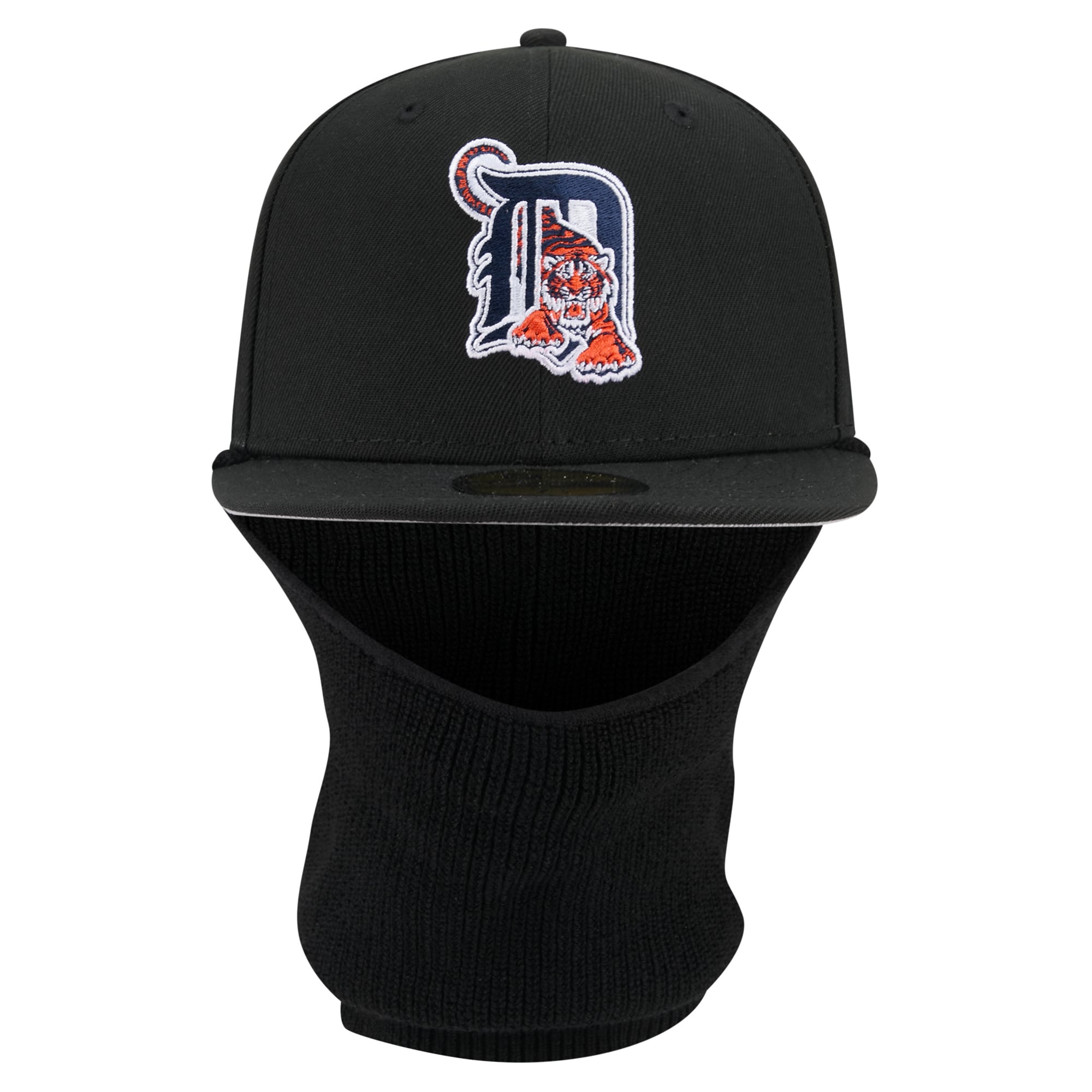 Men's New Era  Black Detroit Tigers Ski Mask 59FIFTY Fitted Hat