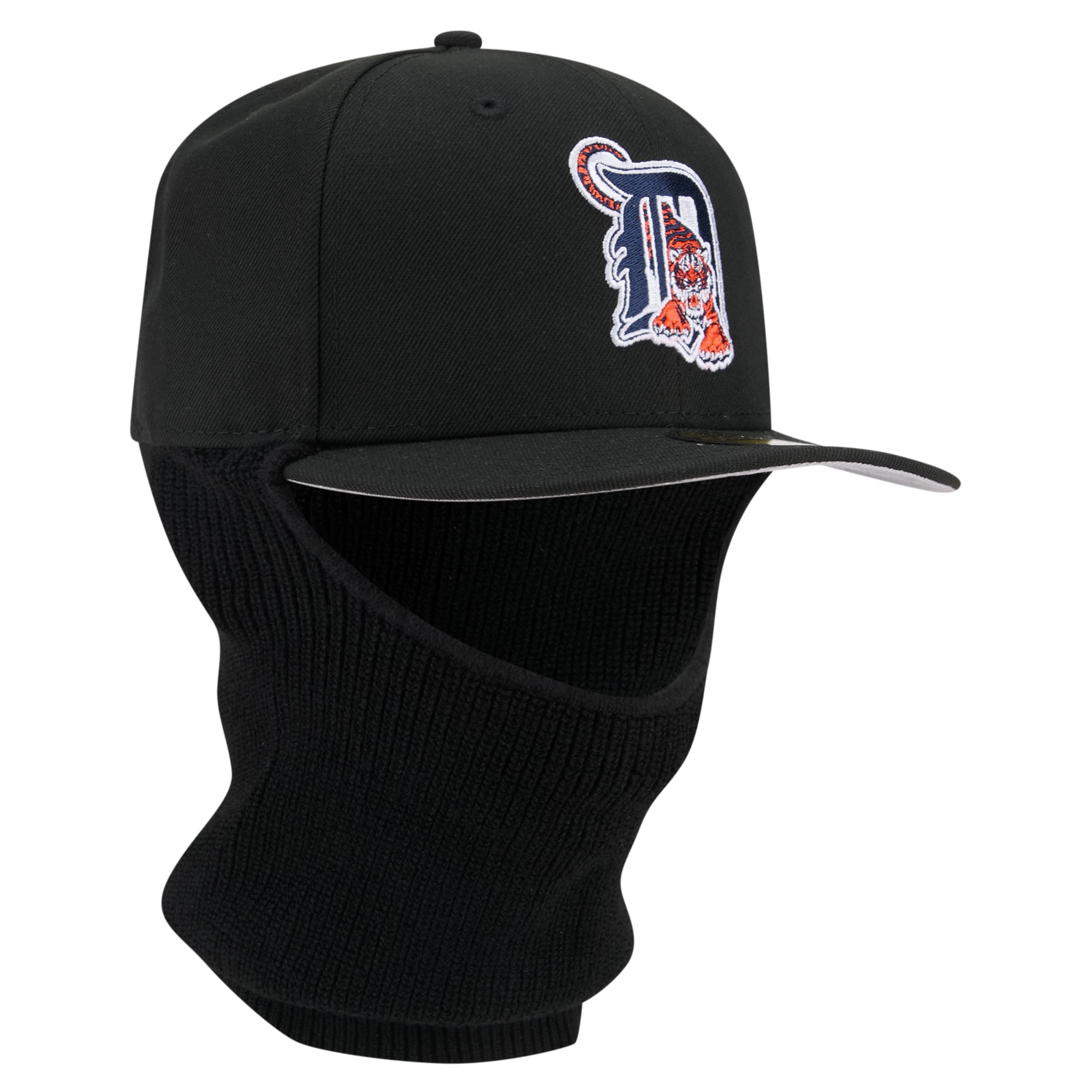 Men's New Era  Black Detroit Tigers Ski Mask 59FIFTY Fitted Hat