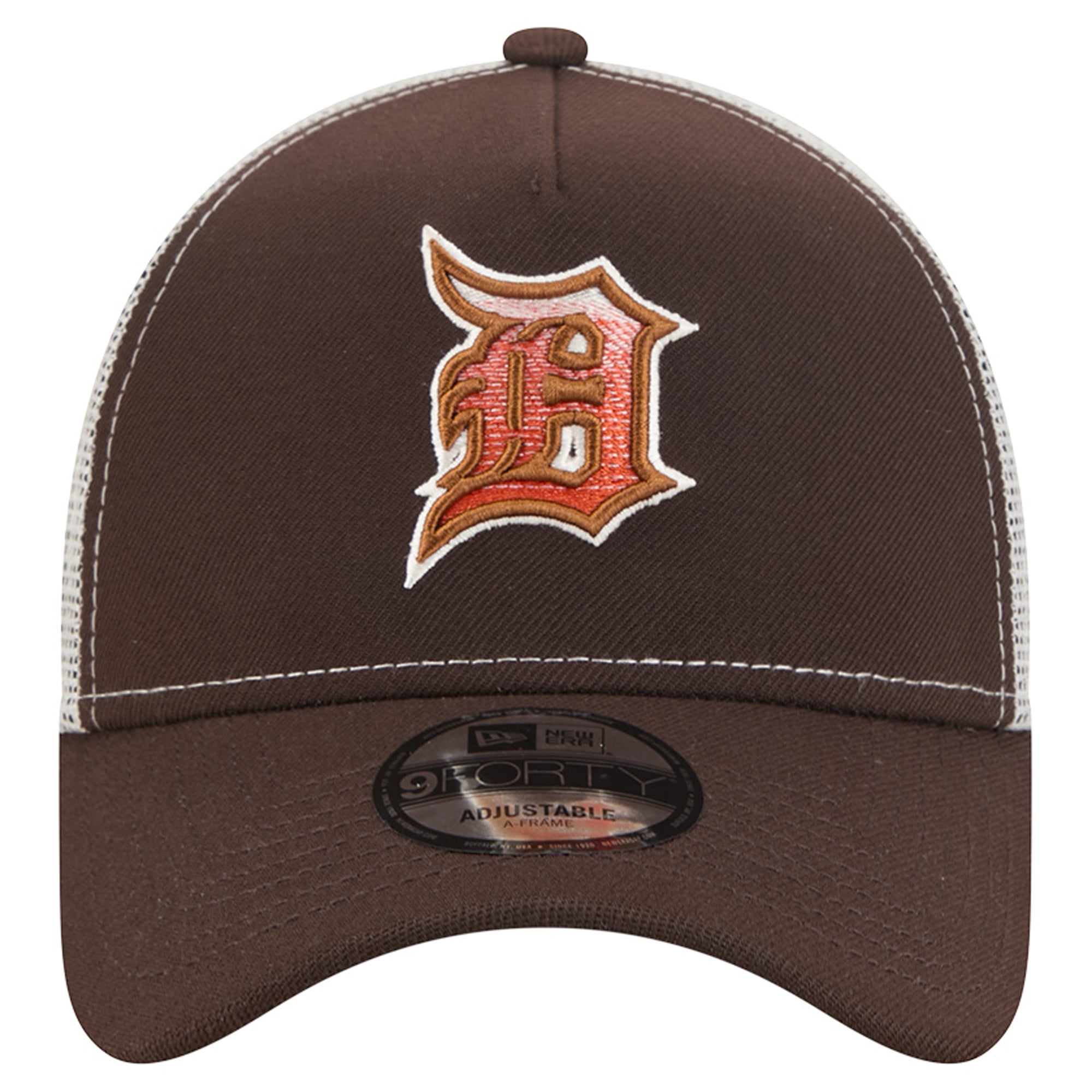 Casquette trucker ajustable New Era 9FORTY marron Detroit Tigers Pumpkin Spice pour homme