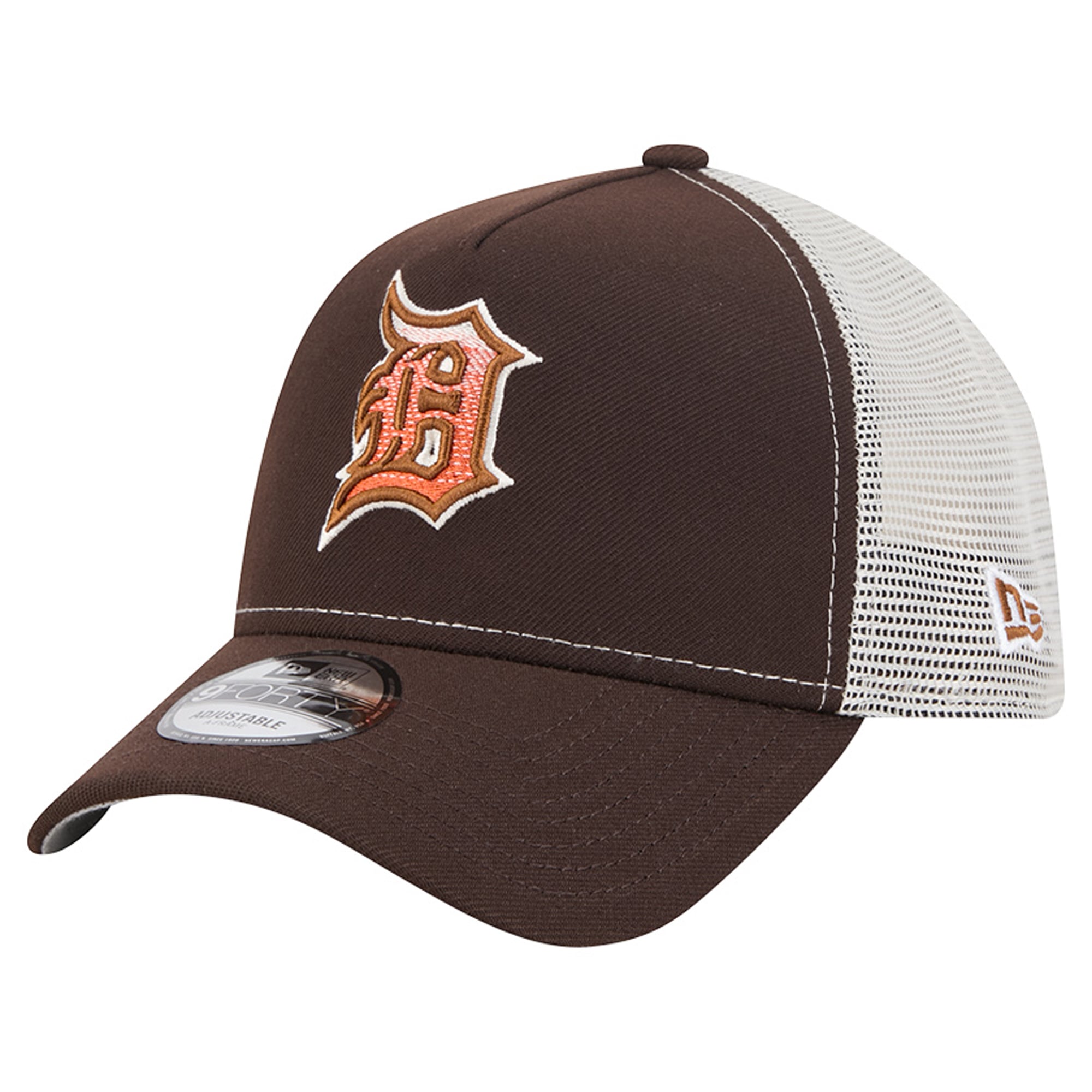 Casquette trucker ajustable New Era 9FORTY marron Detroit Tigers Pumpkin Spice pour homme
