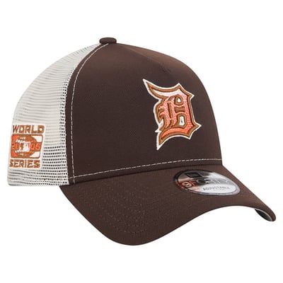 Detroit Tigers New Era Pumpkin Spice A-Frame 9FORTY Adjustable Trucker Hat - Brown