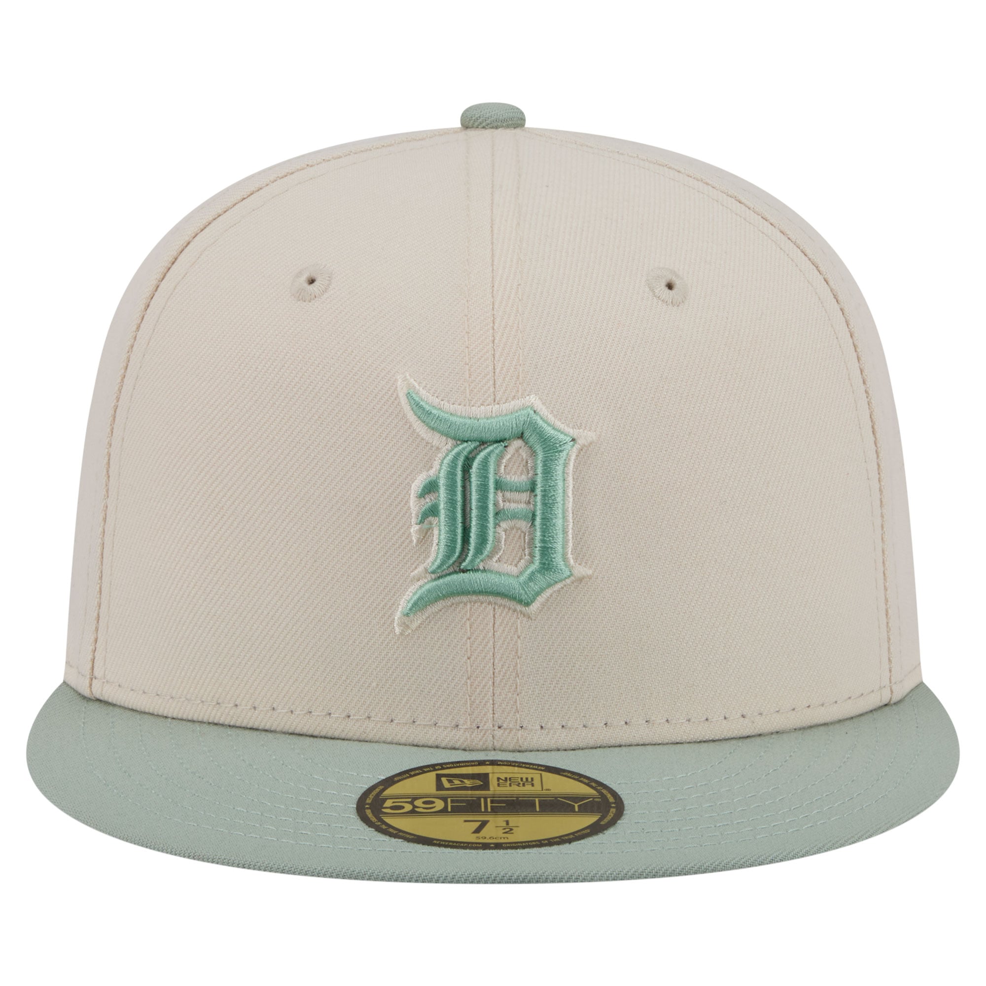 Casquette ajustée New Era 59FIFTY crème/verte Detroit Tigers pour homme