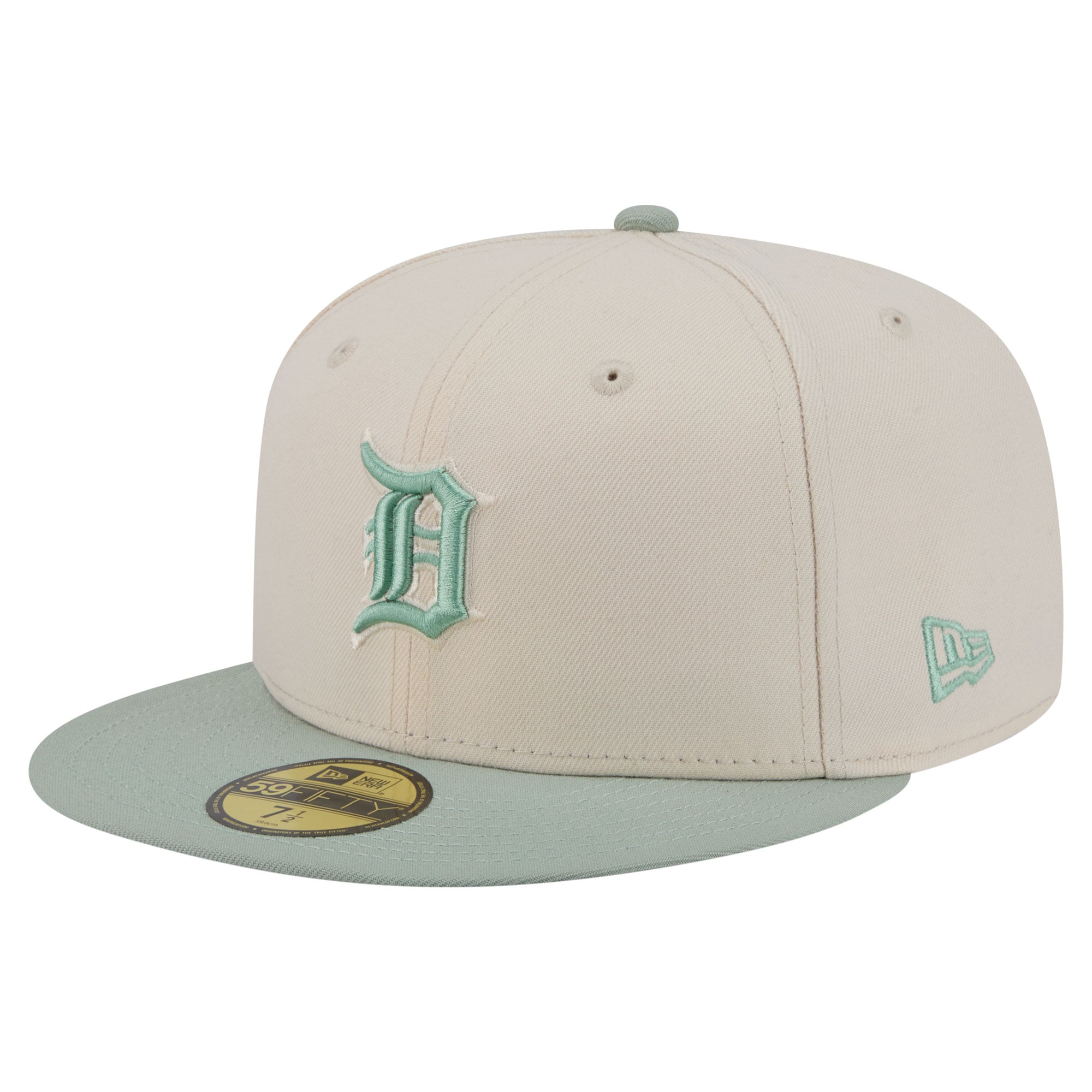 Casquette ajustée New Era 59FIFTY crème/verte Detroit Tigers pour homme