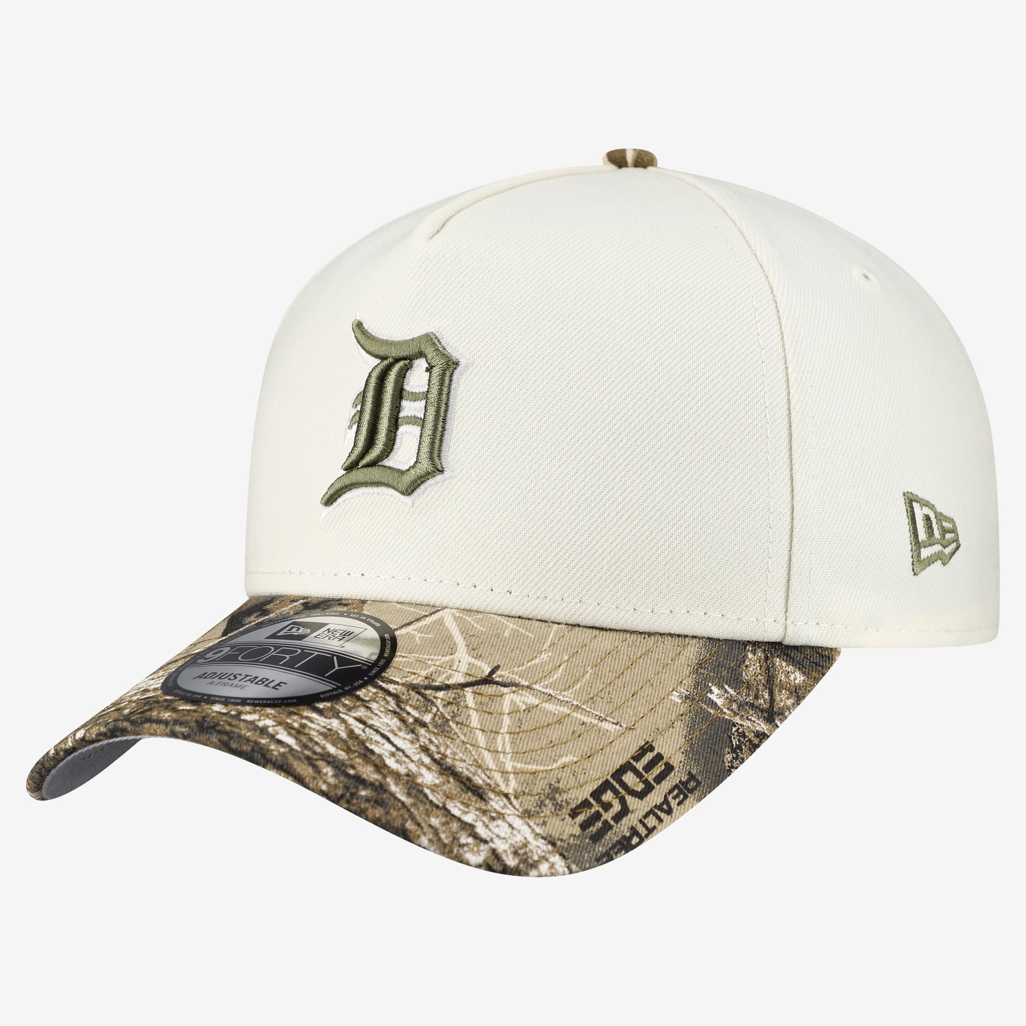 Men's New Era Cream/Realtree Camo Detroit Tigers 9FORTY A-Frame Adjustable Hat