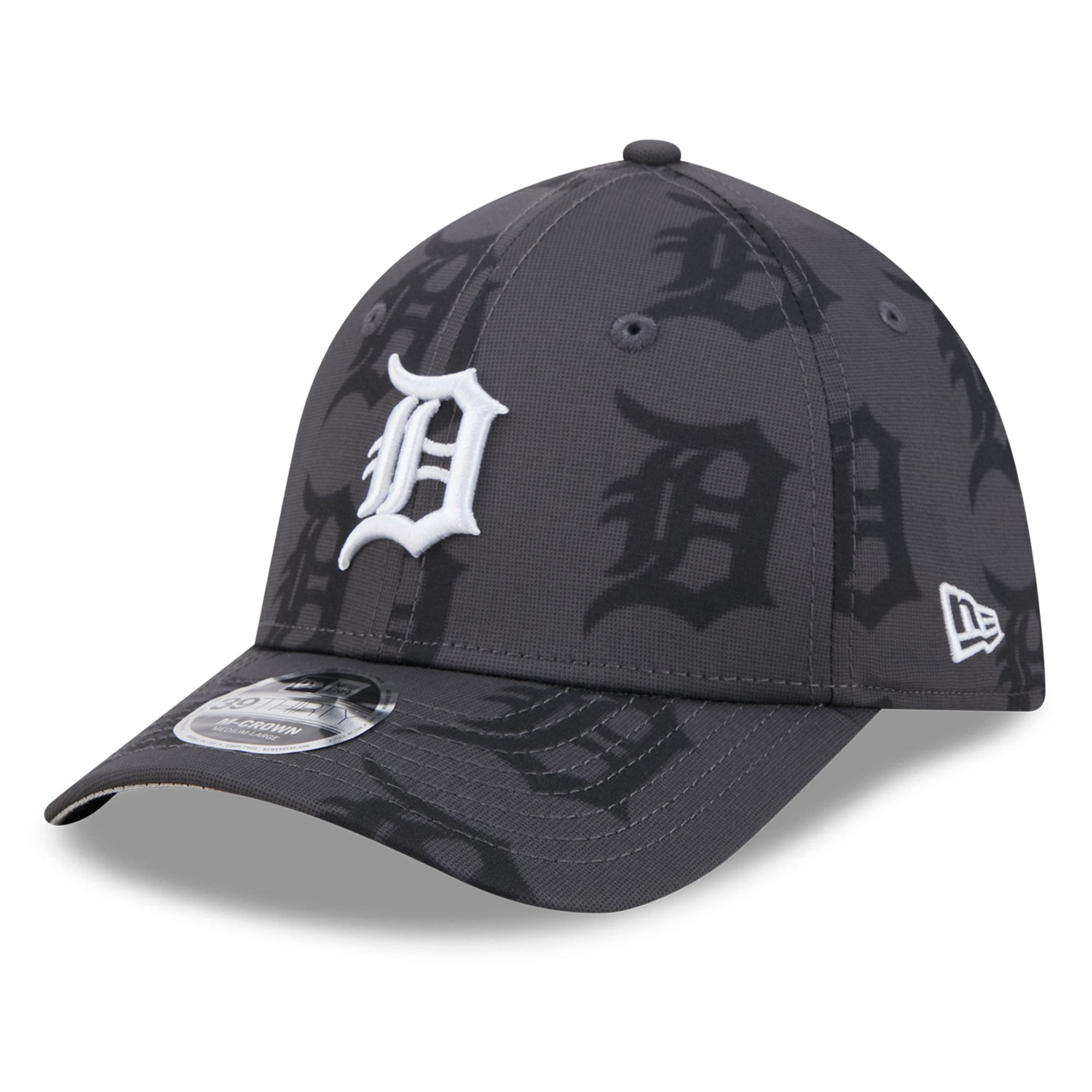 Casquette New Era Flex grise Detroit Tigers Halftone 39THIRTY pour homme