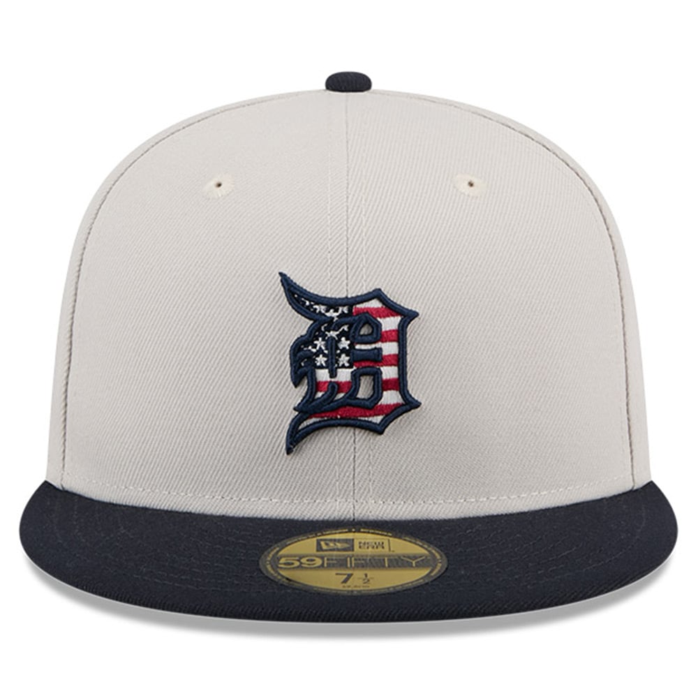 Men's New Era Khaki/Black Detroit Tigers 2024 Fourth of July 59FIFTY Fitted Hat