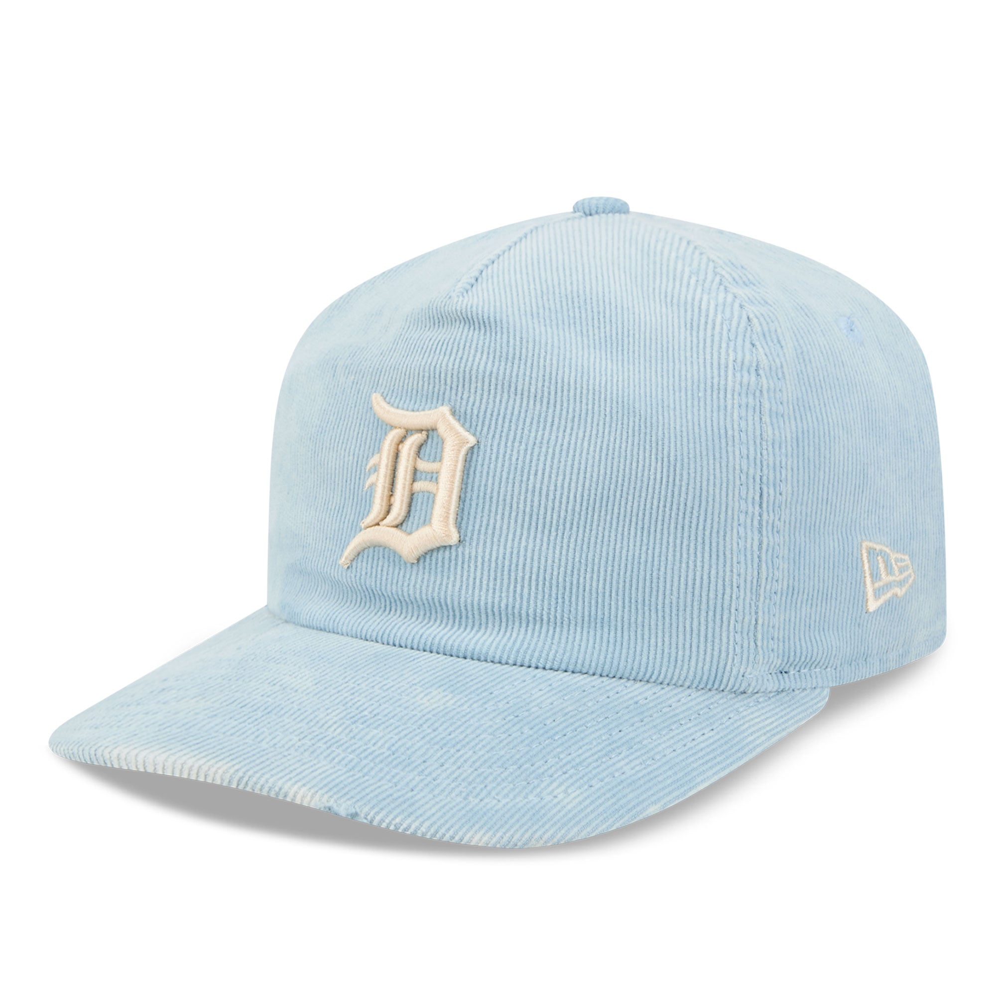 Casquette ajustable New Era Detroit Tigers en velours côtelé bleu clair pour homme, modèle 19TWENTY