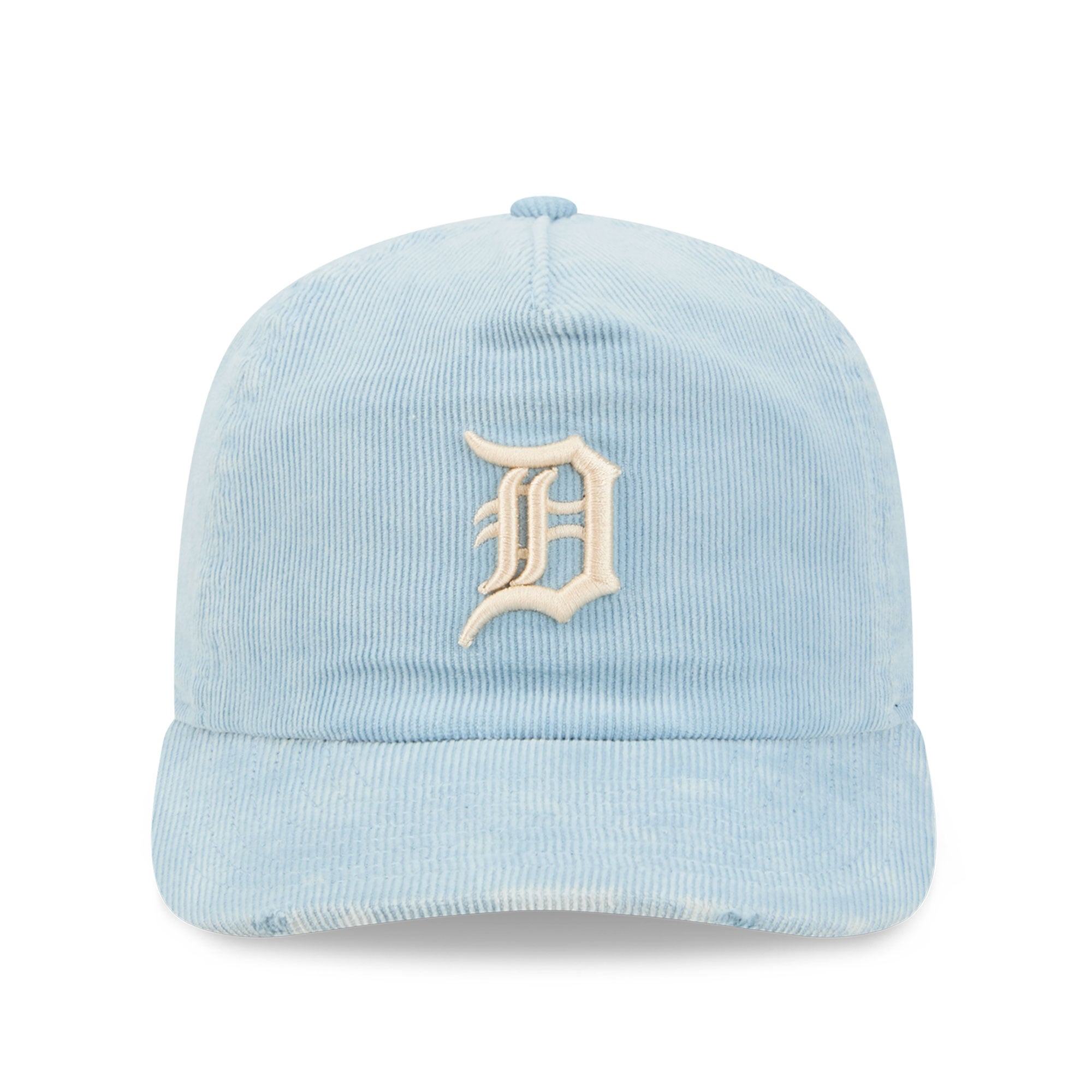 Casquette ajustable New Era Detroit Tigers en velours côtelé bleu clair pour homme, modèle 19TWENTY