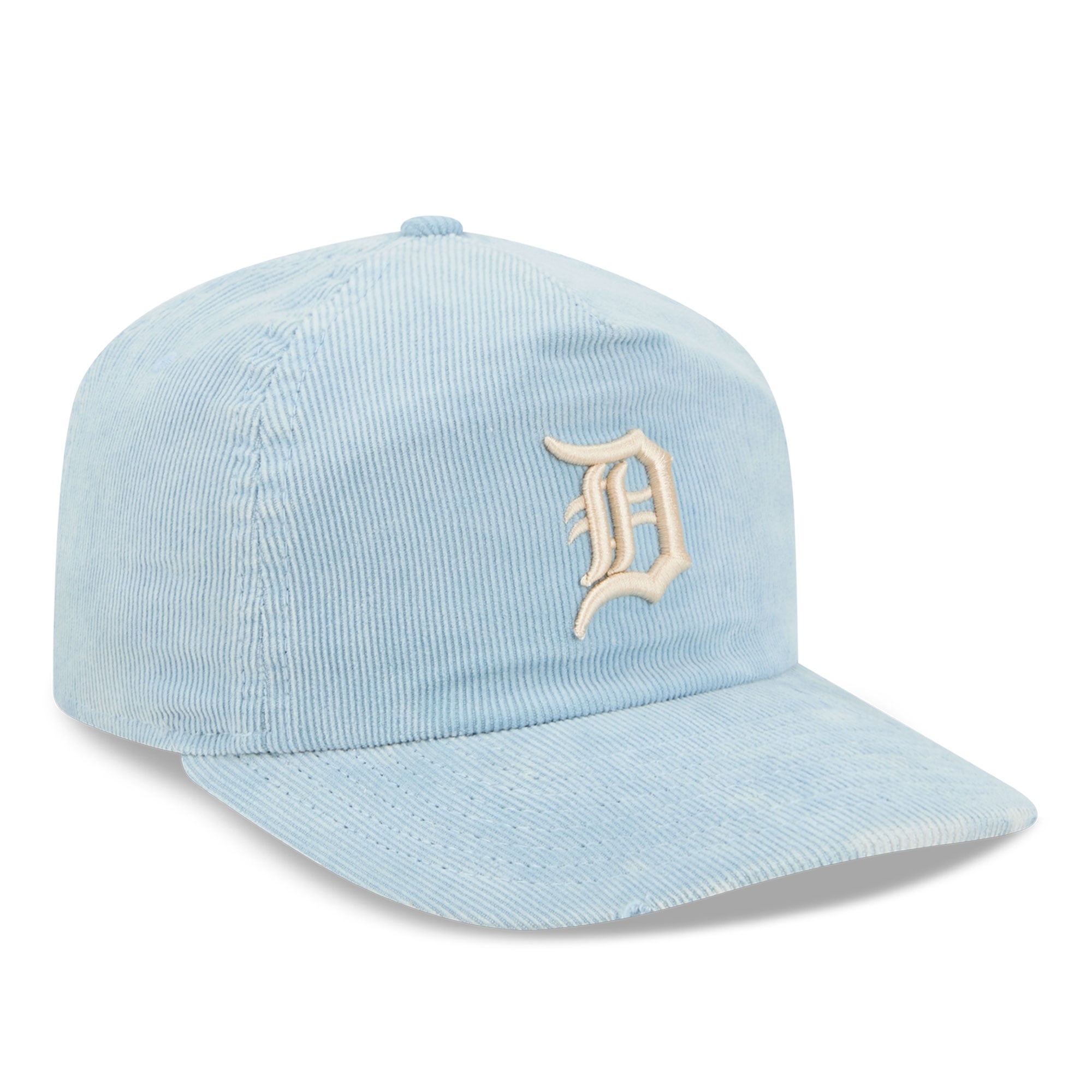 Casquette ajustable New Era Detroit Tigers en velours côtelé bleu clair pour homme, modèle 19TWENTY