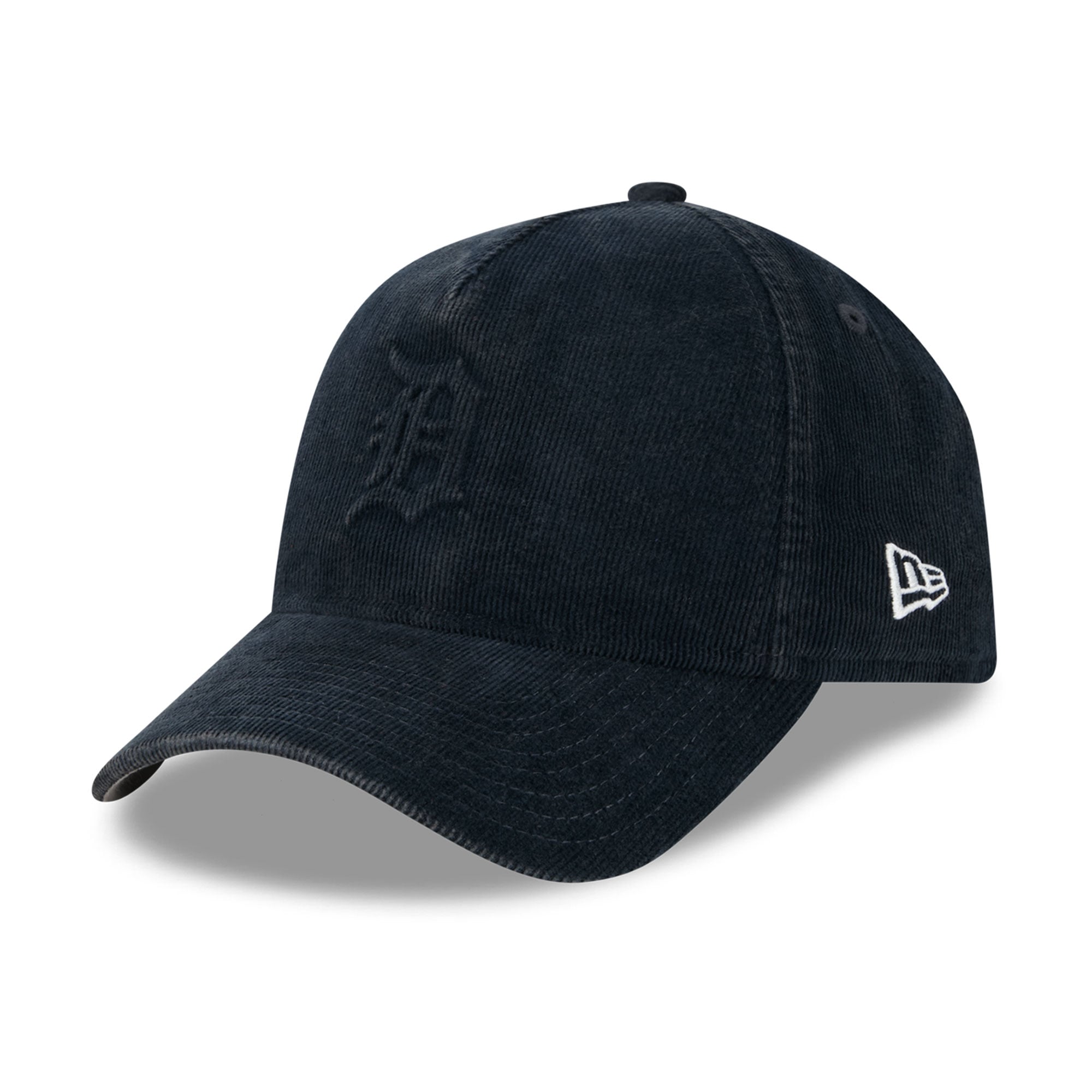 Casquette New Era pour homme, modèle 9FORTY, bleu marine, Detroit Tigers, écusson latéral des World Series 1984, en velours côtelé ton sur ton.