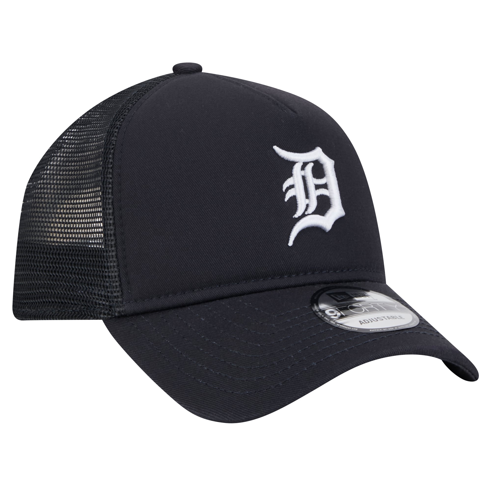 Men's New Era Navy Detroit Tigers 9FORTY A-Frame Trucker Adjustable Hat