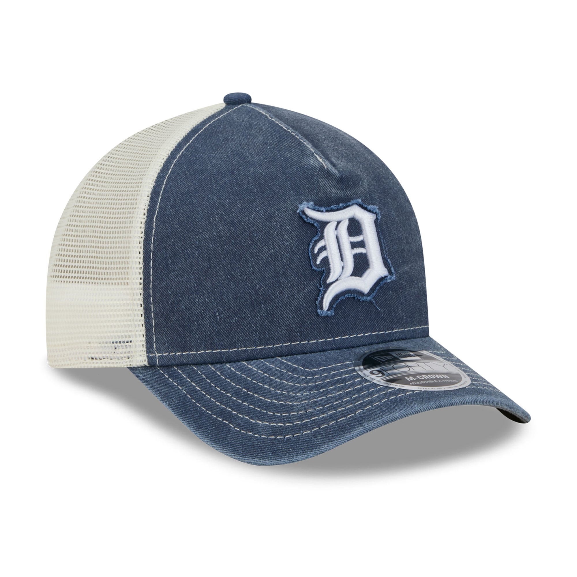 Casquette trucker ajustable New Era bleu marine Detroit Tigers 9FORTY pour homme