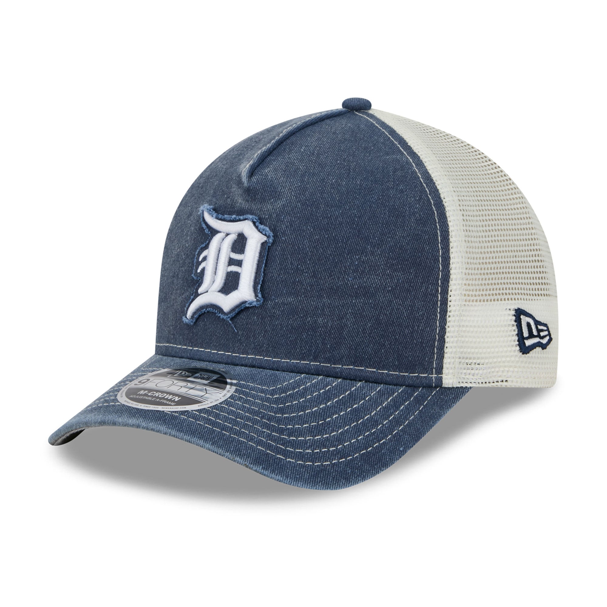 Casquette trucker ajustable New Era bleu marine Detroit Tigers 9FORTY pour homme