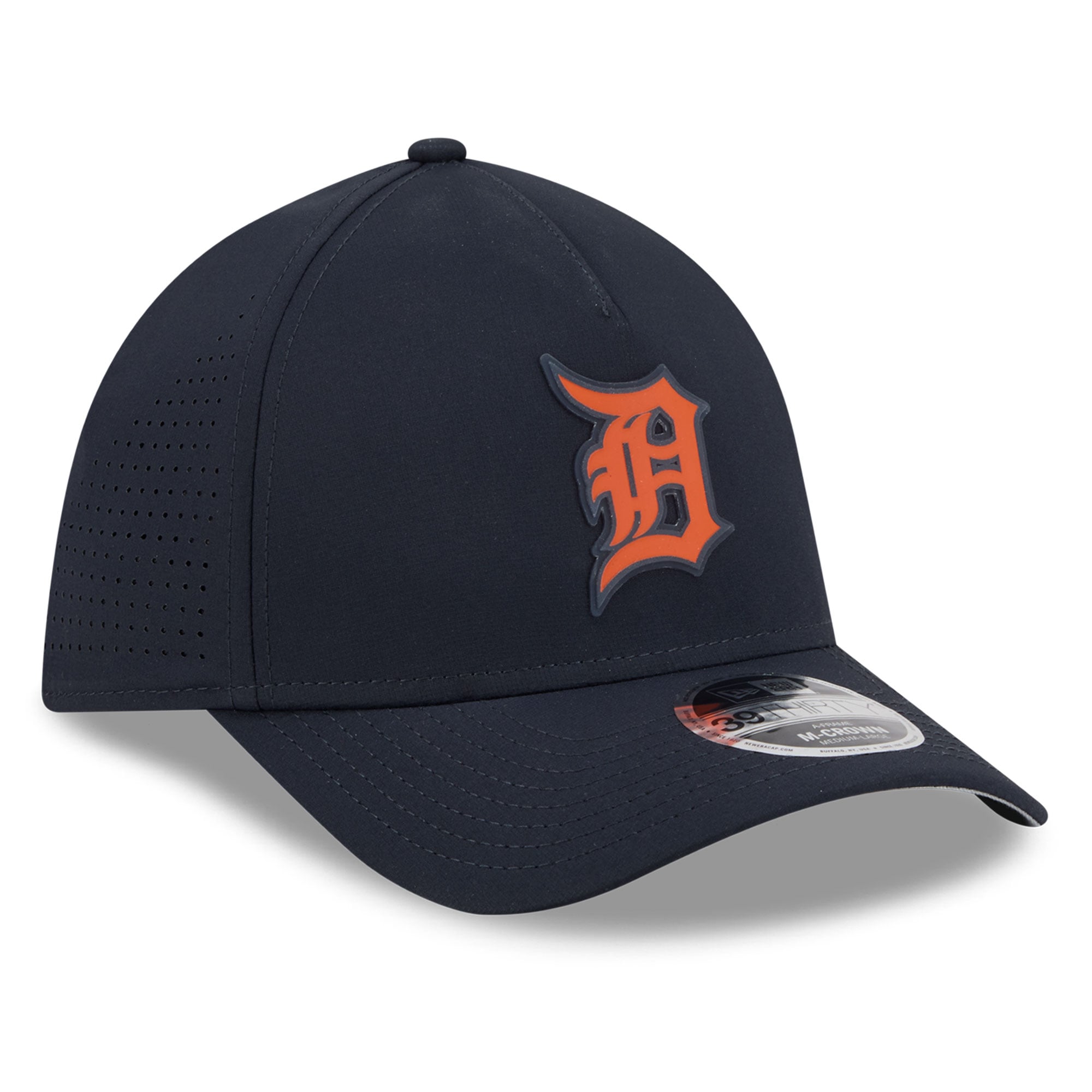 Casquette New Era pour homme, modèle 39THIRTY A-Frame Flex, coloris marine Detroit Tigers.