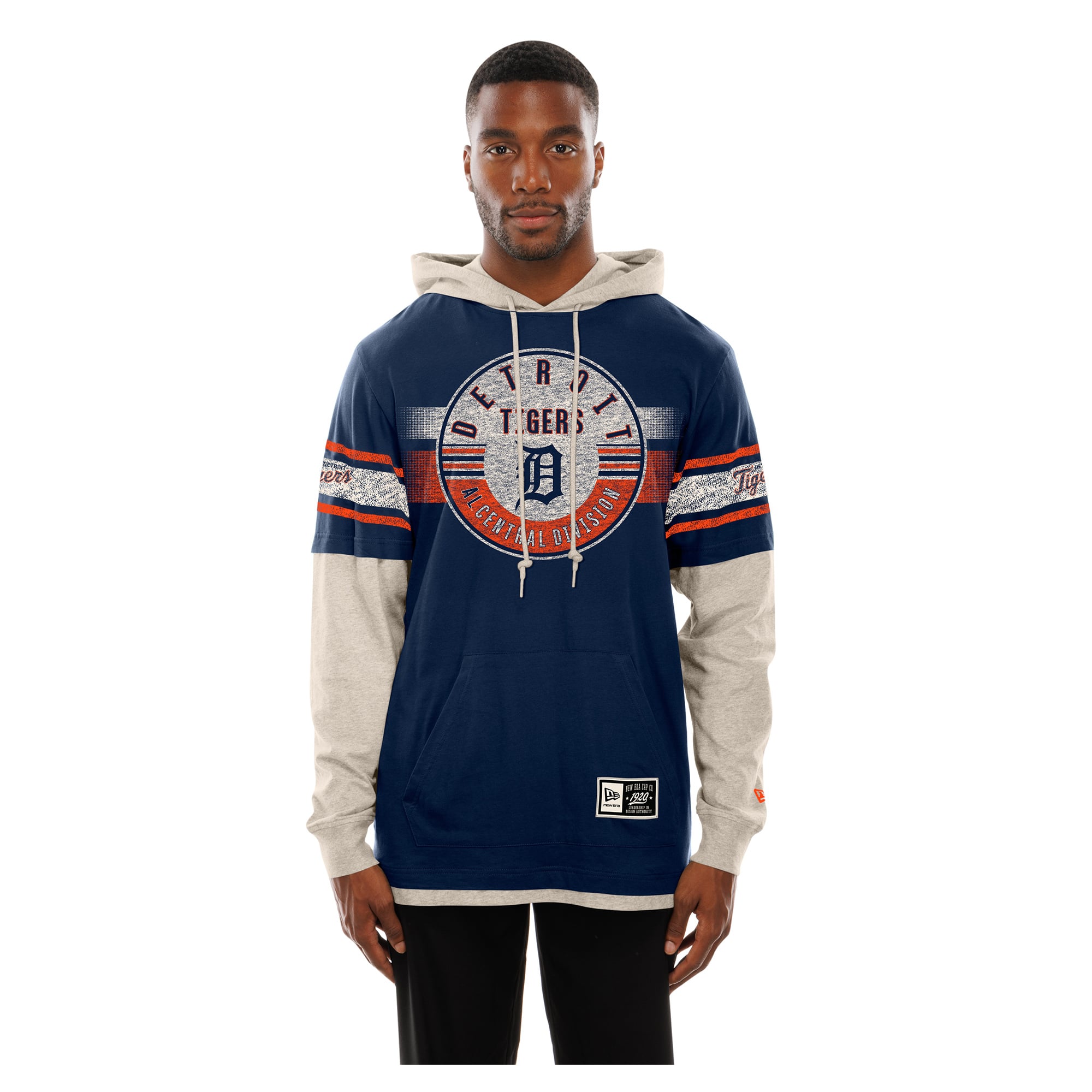 Sweat à capuche rétro Detroit Tigers bleu marine/crème pour homme