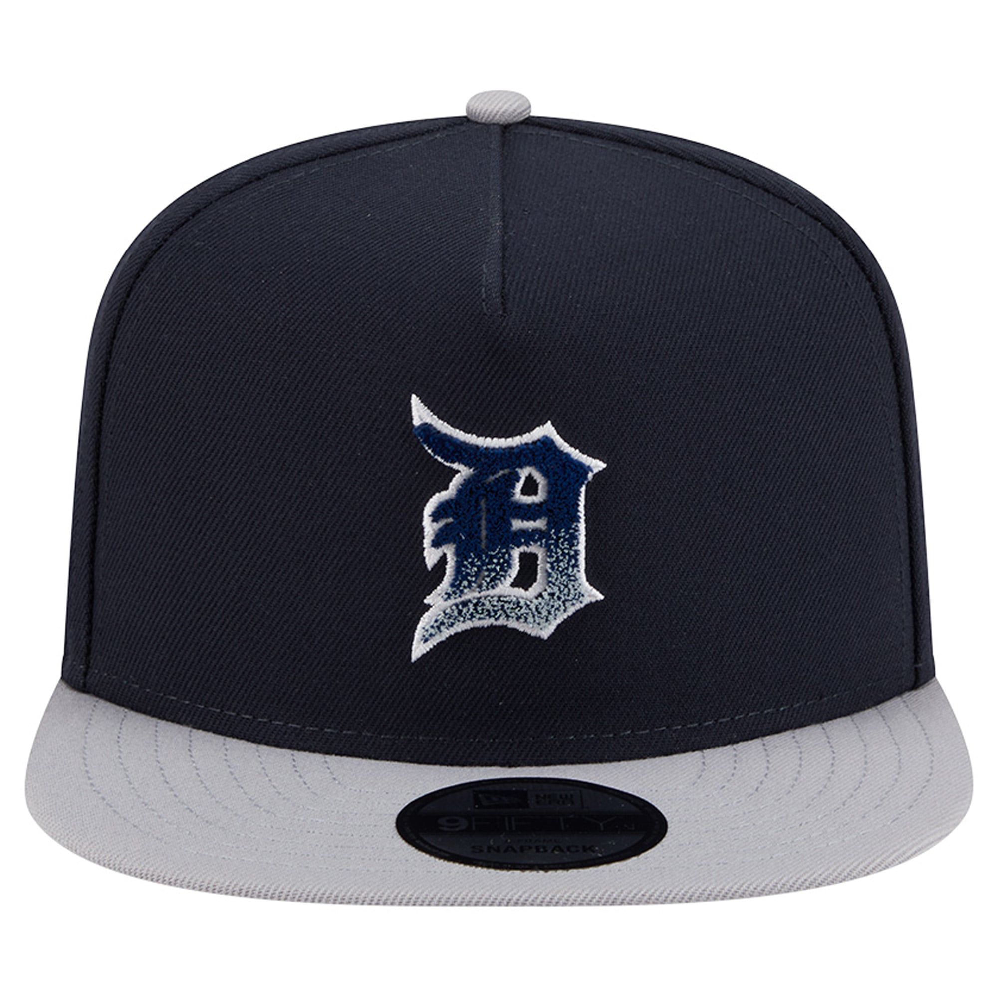 Casquette snapback New Era 9FIFTY pour homme, bleu marine/gris, motif chenille dégradé Detroit Tigers