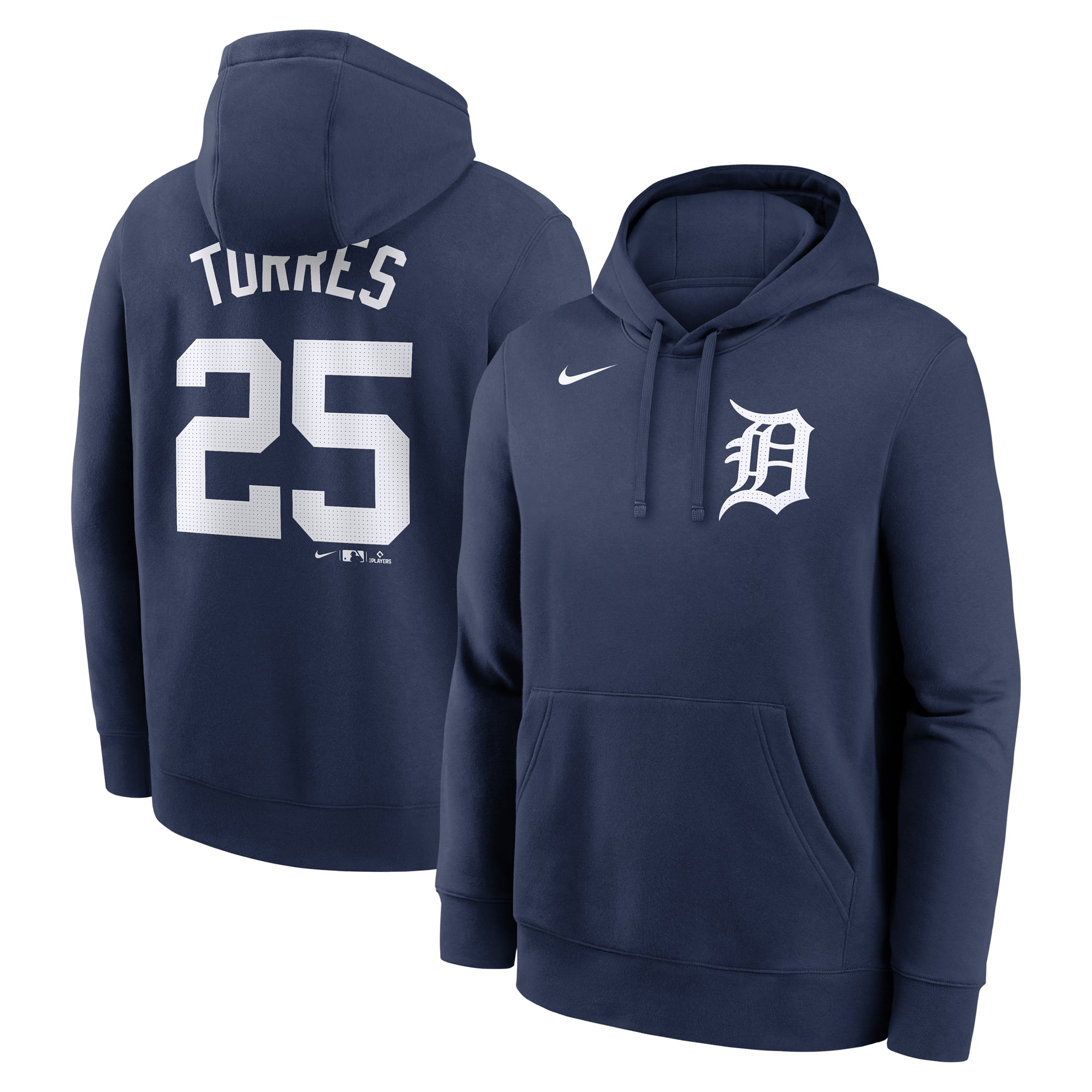 Men's Nike Gleyber Torres Navy Detroit Tigers Player Name & Number Club Pullover Hoodie