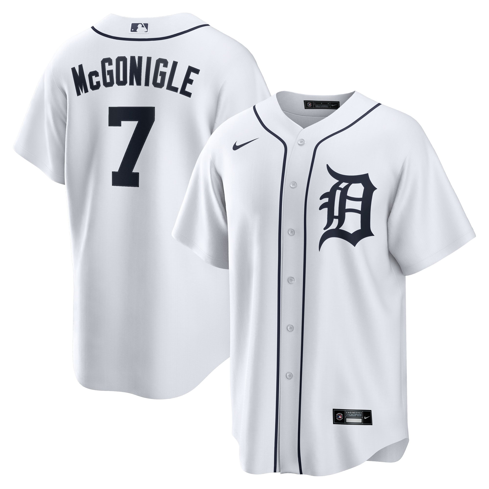 Men's Nike Kevin McGonigle White Detroit Tigers Home Replica Jersey