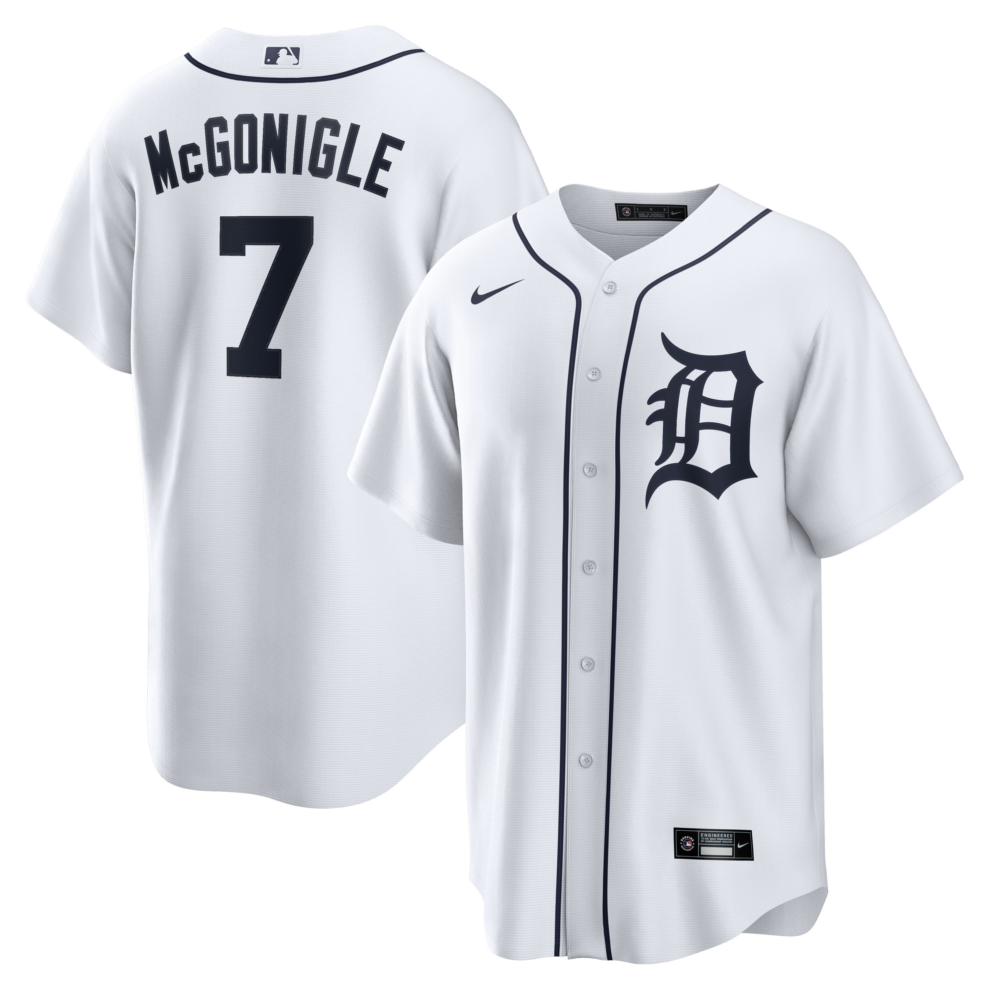 Men's Nike Kevin McGonigle White Detroit Tigers Home Replica Jersey