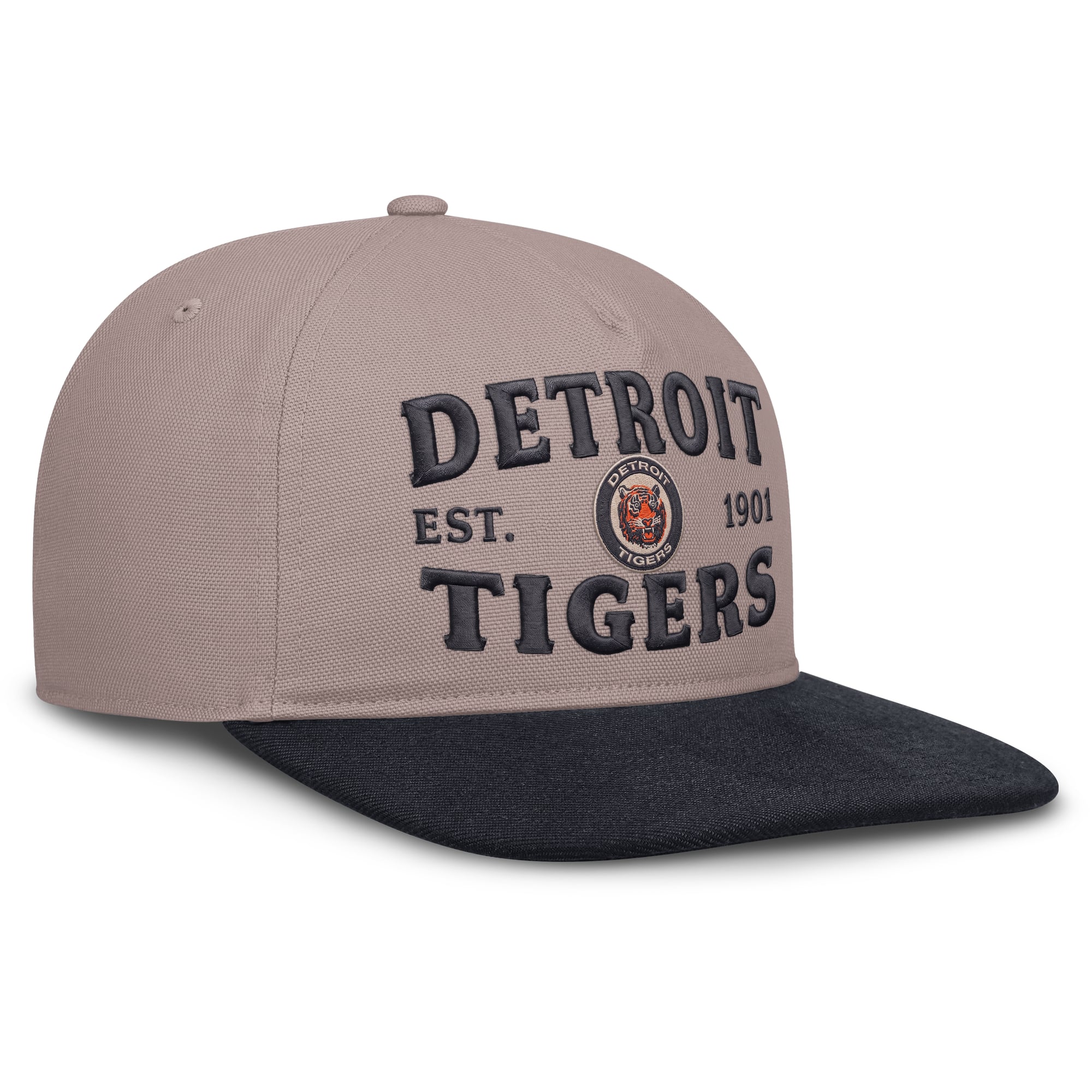 Casquette ajustable Nike Detroit Tigers Cooperstown Pro 5 panneaux marron clair/marine pour homme