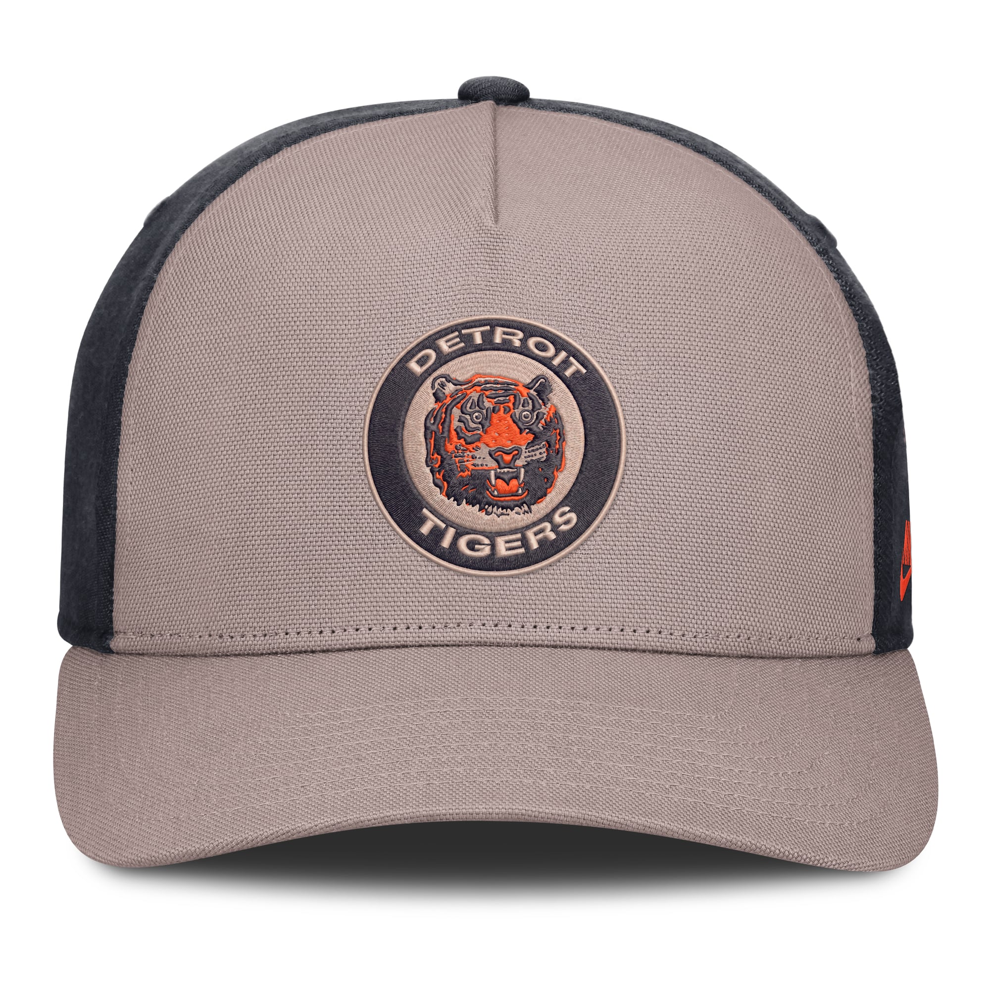 Casquette ajustable Nike pour homme, marron clair/marine, Detroit Tigers Cooperstown Rise, modèle A-Frame