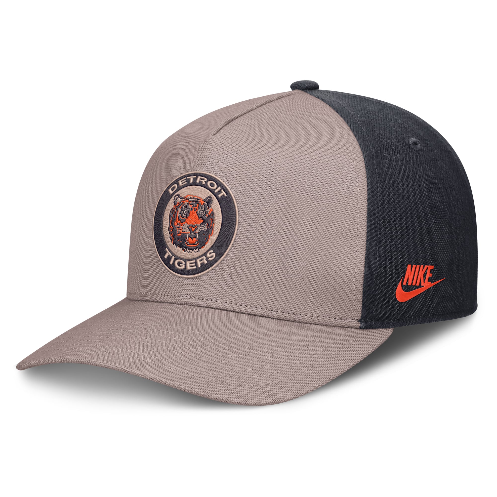 Casquette ajustable Nike pour homme, marron clair/marine, Detroit Tigers Cooperstown Rise, modèle A-Frame