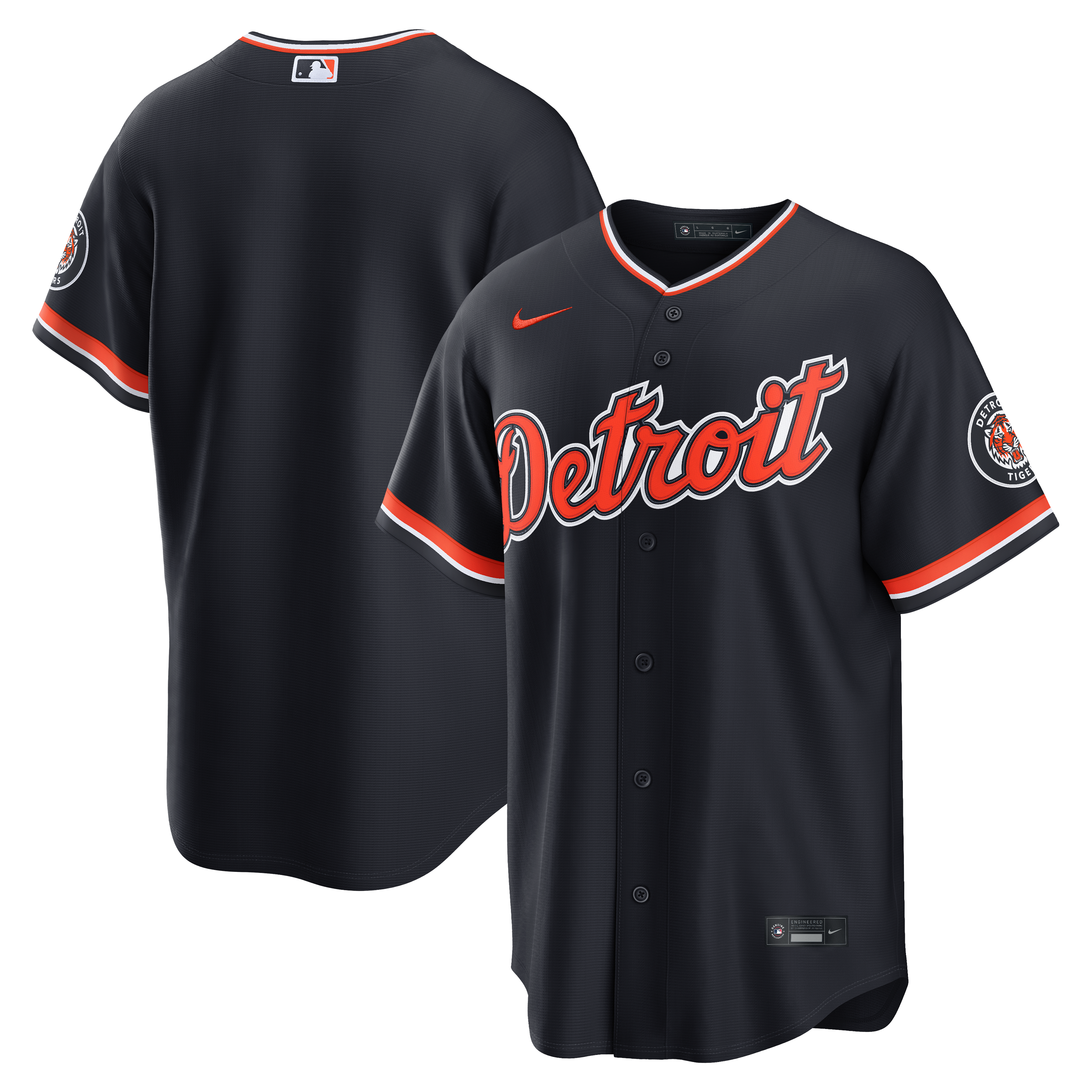 Maillot de stade alternatif Nike bleu marine des Tigers Détroit pour hommes